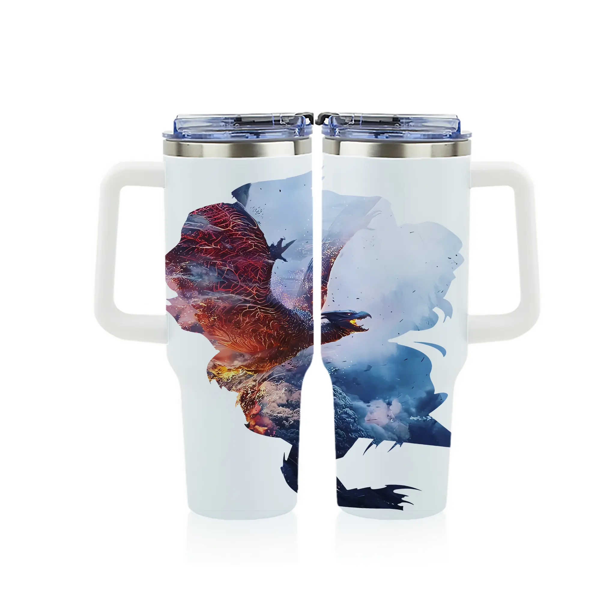 ゴジラ グッズ,ラドン - 1200mL フルプリント車用タンブラー ・ 304ステンレス 内側 ・ 201ステンレス 外側 ・ 保温 保冷 ・ 通勤 ドライブ アウトドア用