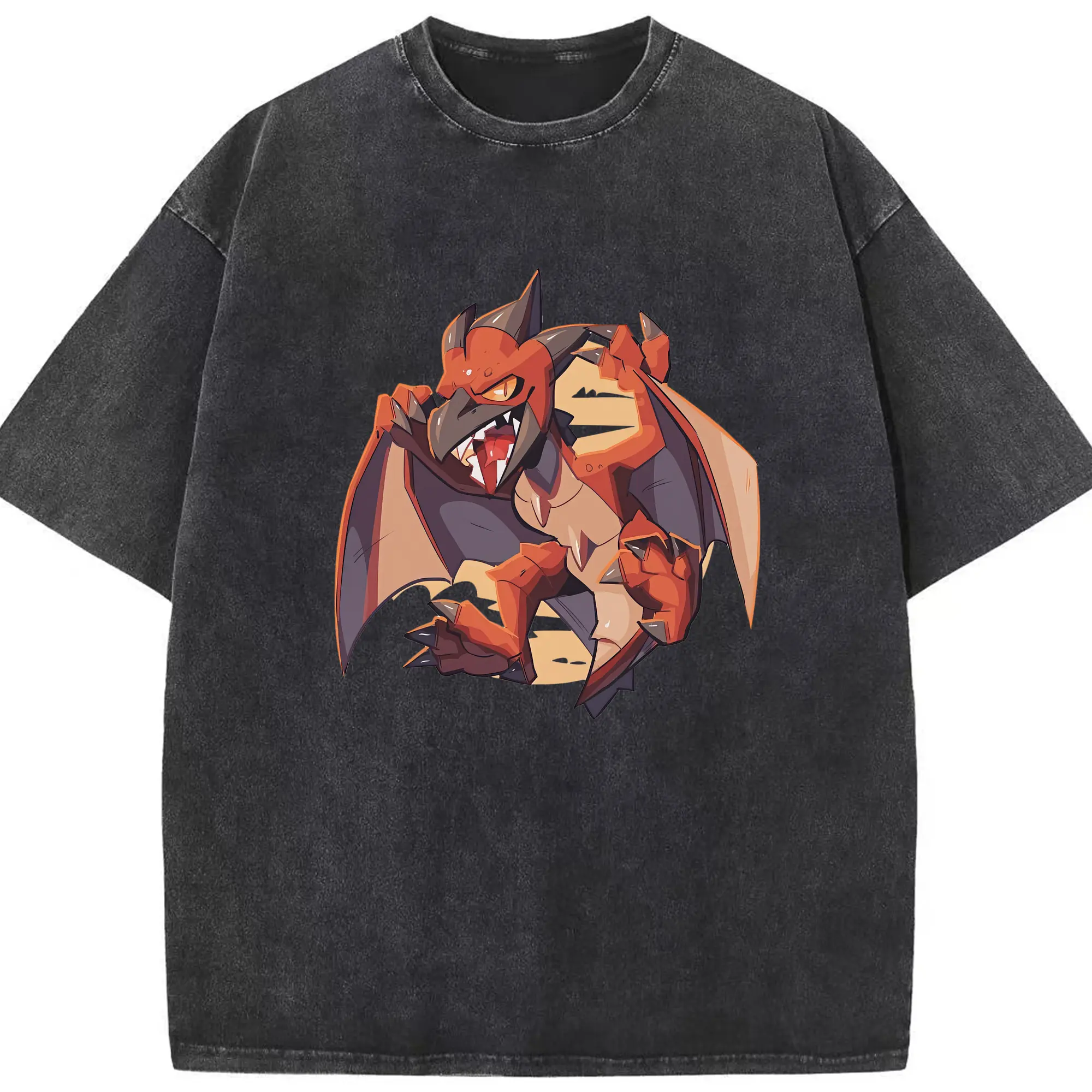 ゴジラ グッズ,ラドン - 綿100％ ヴィンテージ風 半袖Tシャツ ・ フロントプリント ・ 柔らか肌触り ・ 通気性 快適 ・ スポーツ カジュアル 外出用