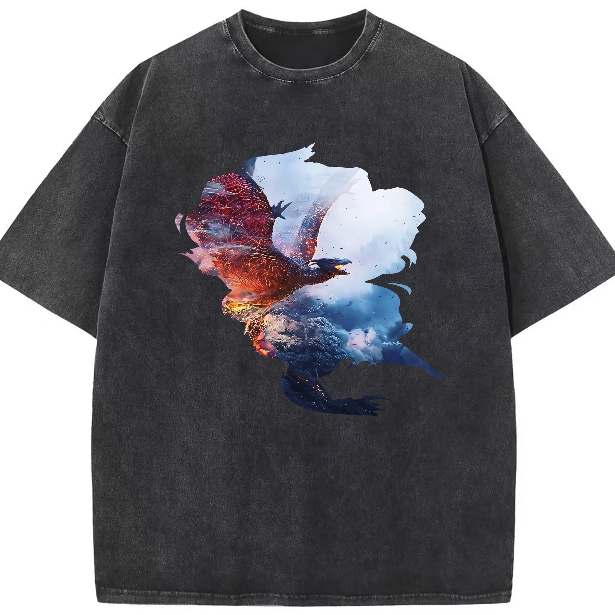 ゴジラ グッズ,ラドン - 綿100％ ヴィンテージ風 半袖Tシャツ ・ フロントプリント ・ 柔らか肌触り ・ 通気性 快適 ・ スポーツ カジュアル 外出用