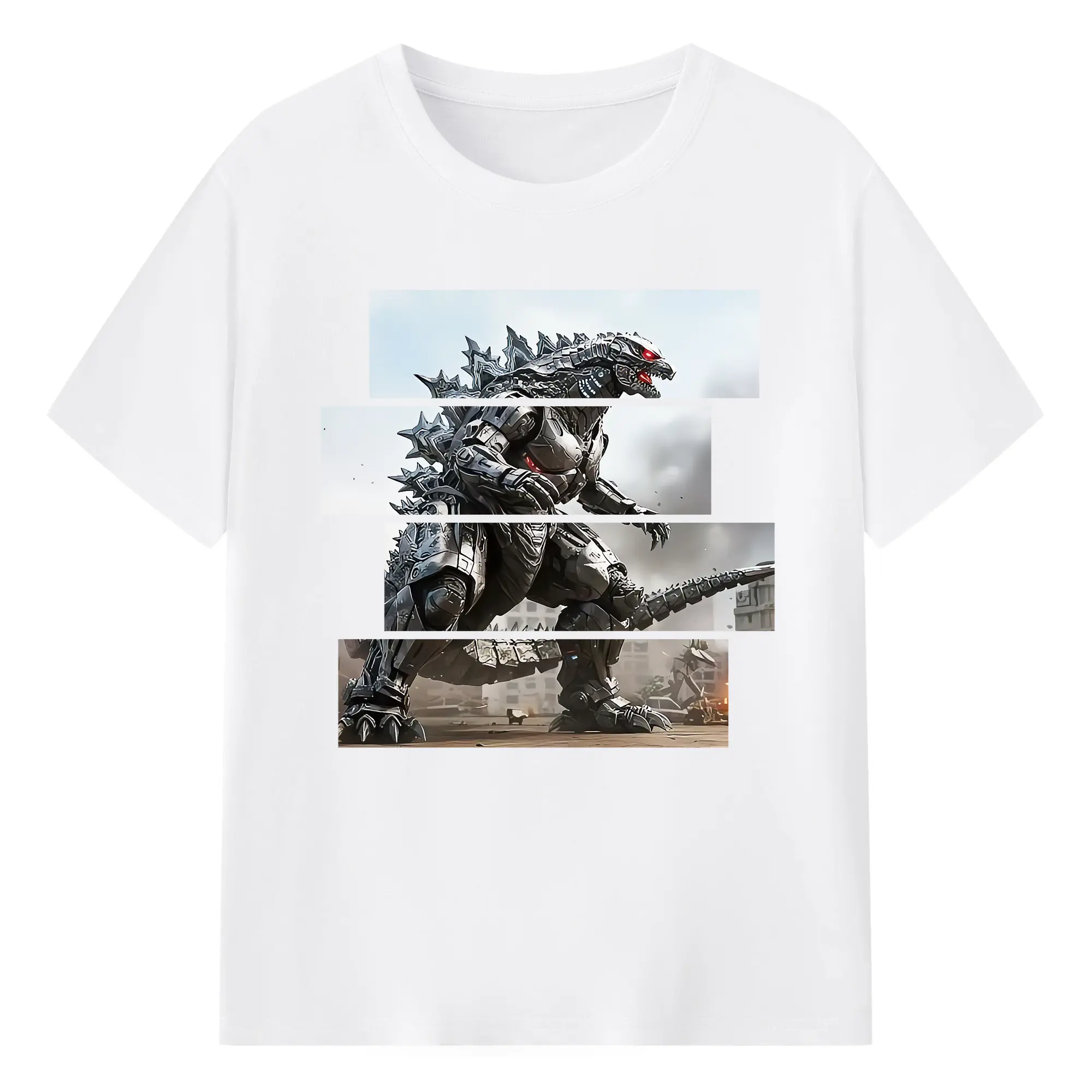 ゴジラ グッズ,メカゴジラ - 綿100％ 半袖Tシャツ ・ フロントプリント ・ 快適 通気性 ・ 日常使い 散歩 スポーツ用