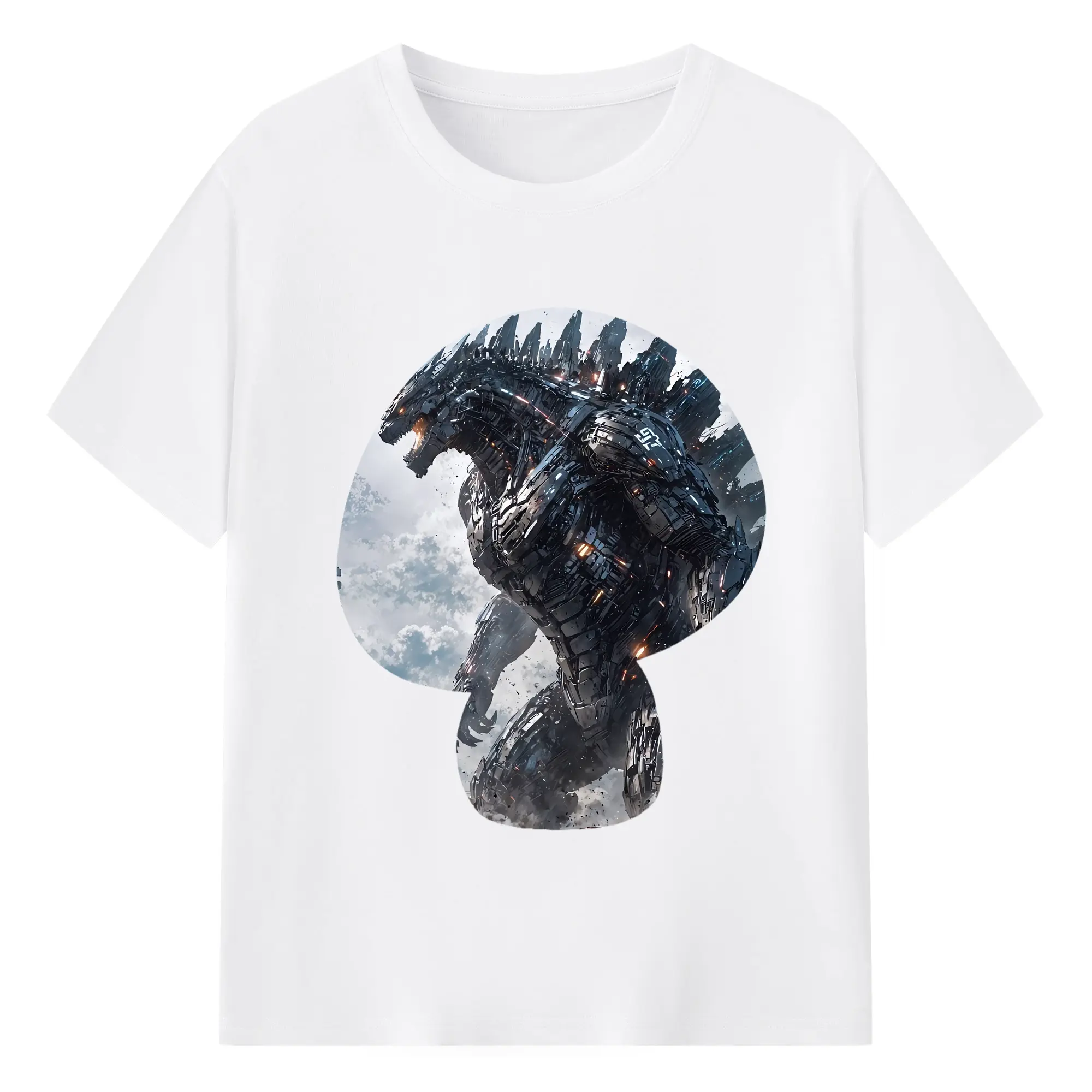 ゴジラ グッズ,メカゴジラ - 綿100％ 半袖Tシャツ ・ フロントプリント ・ 快適 通気性 ・ 日常使い 散歩 スポーツ用