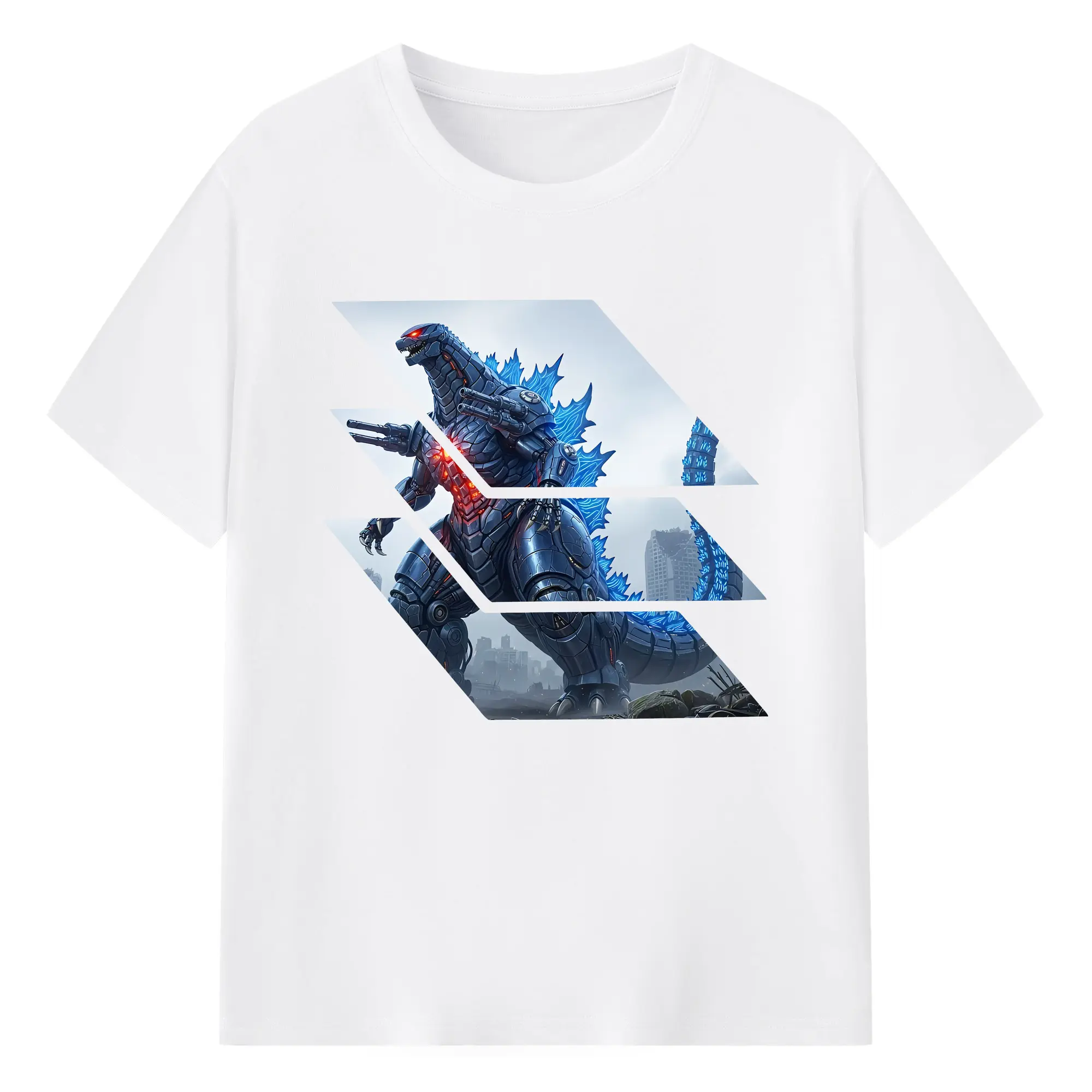 ゴジラ グッズ,メカゴジラ - 綿100％ 半袖Tシャツ ・ フロントプリント ・ 快適 通気性 ・ 日常使い 散歩 スポーツ用