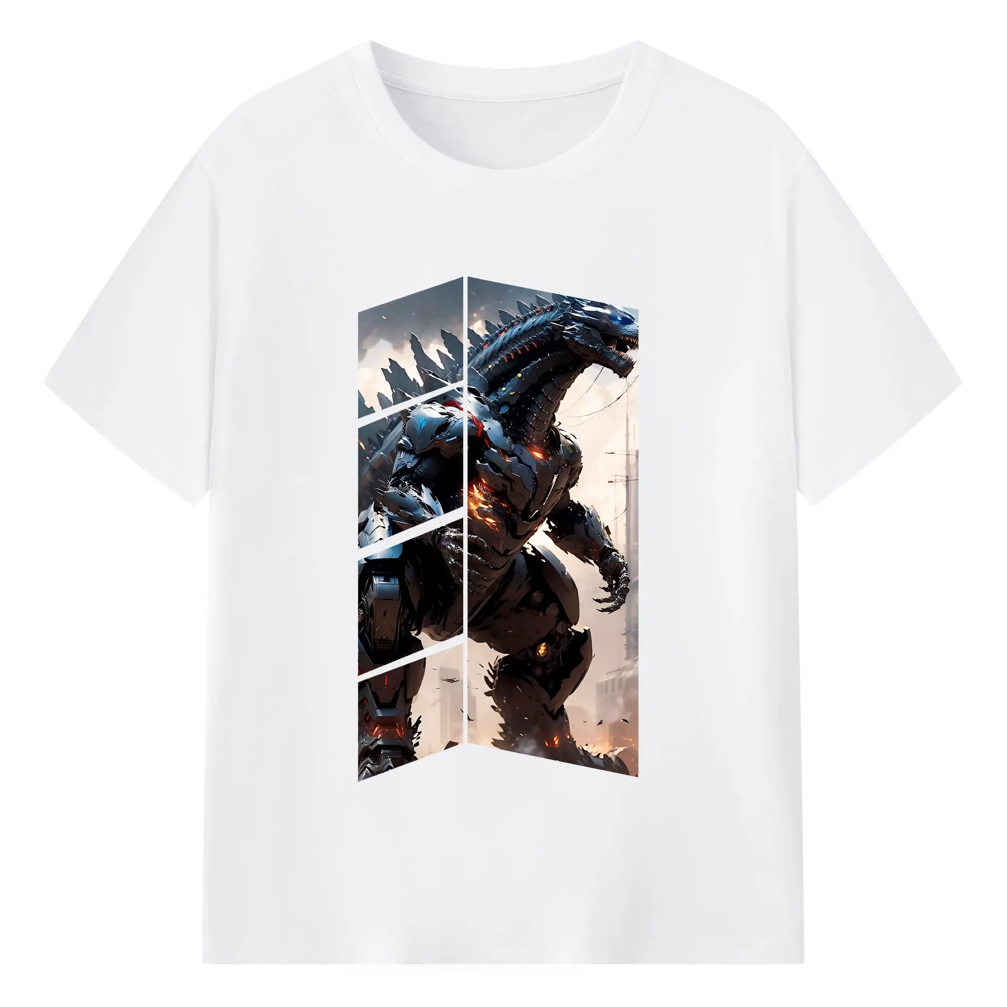 ゴジラ グッズ,メカゴジラ - 綿100％ 半袖Tシャツ ・ フロントプリント ・ 快適 通気性 ・ 日常使い 散歩 スポーツ用