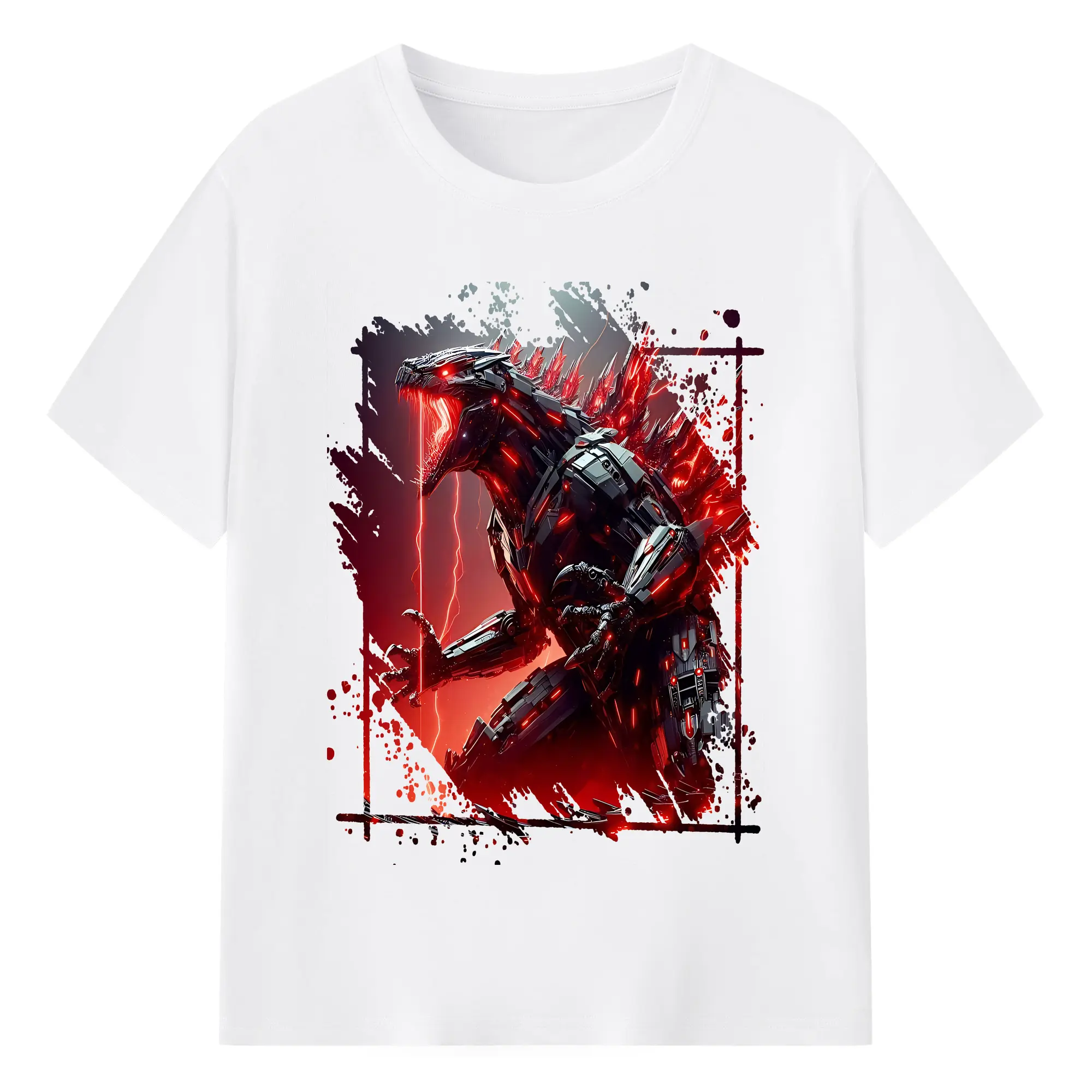 ゴジラ グッズ,メカゴジラ - 綿100％ 半袖Tシャツ ・ フロントプリント ・ 快適 通気性 ・ 日常使い 散歩 スポーツ用