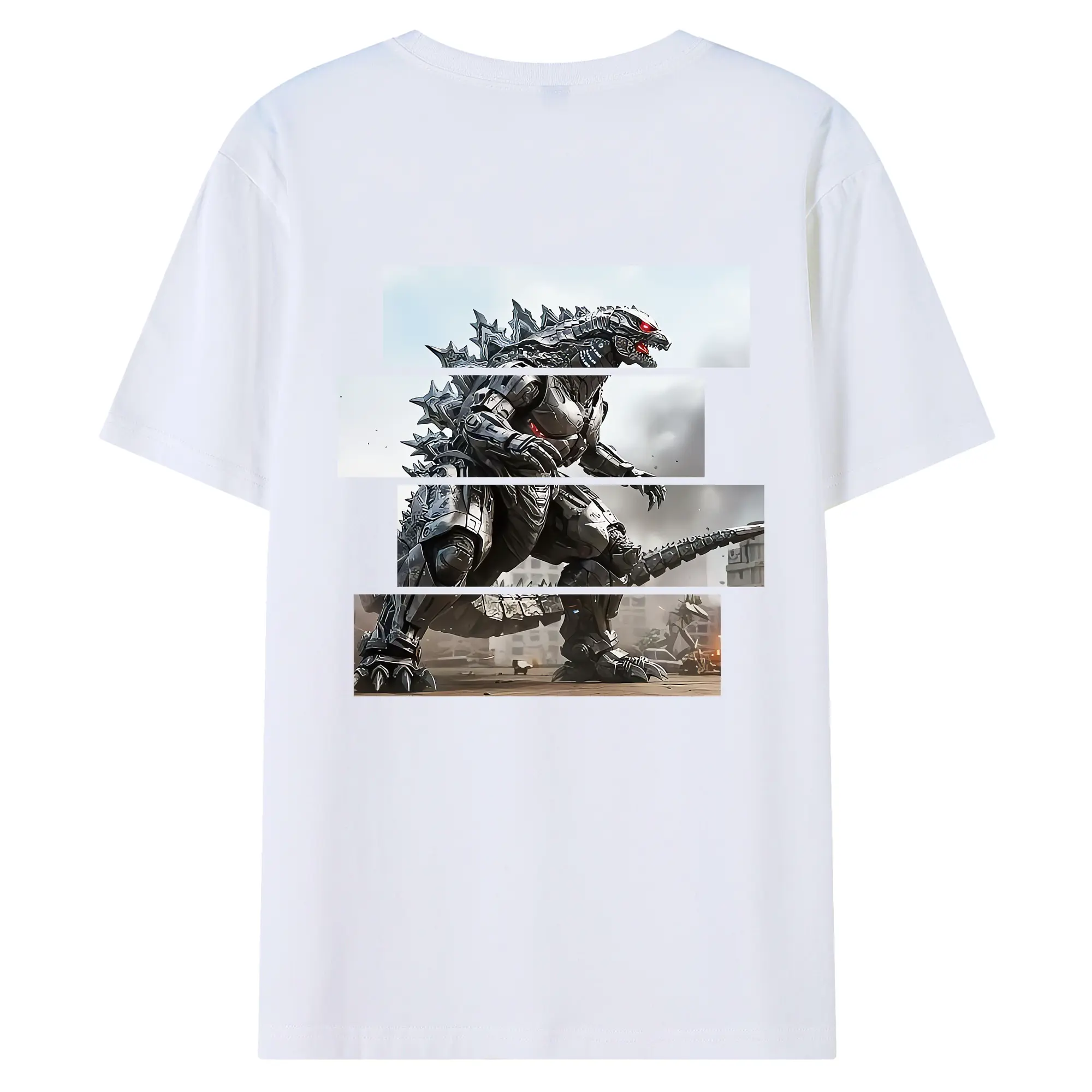 ゴジラ グッズ,メカゴジラ - 綿100％ 半袖Tシャツ ・ バックプリント ・ 快適 通気性 ・ 日常使い 散歩 スポーツ用