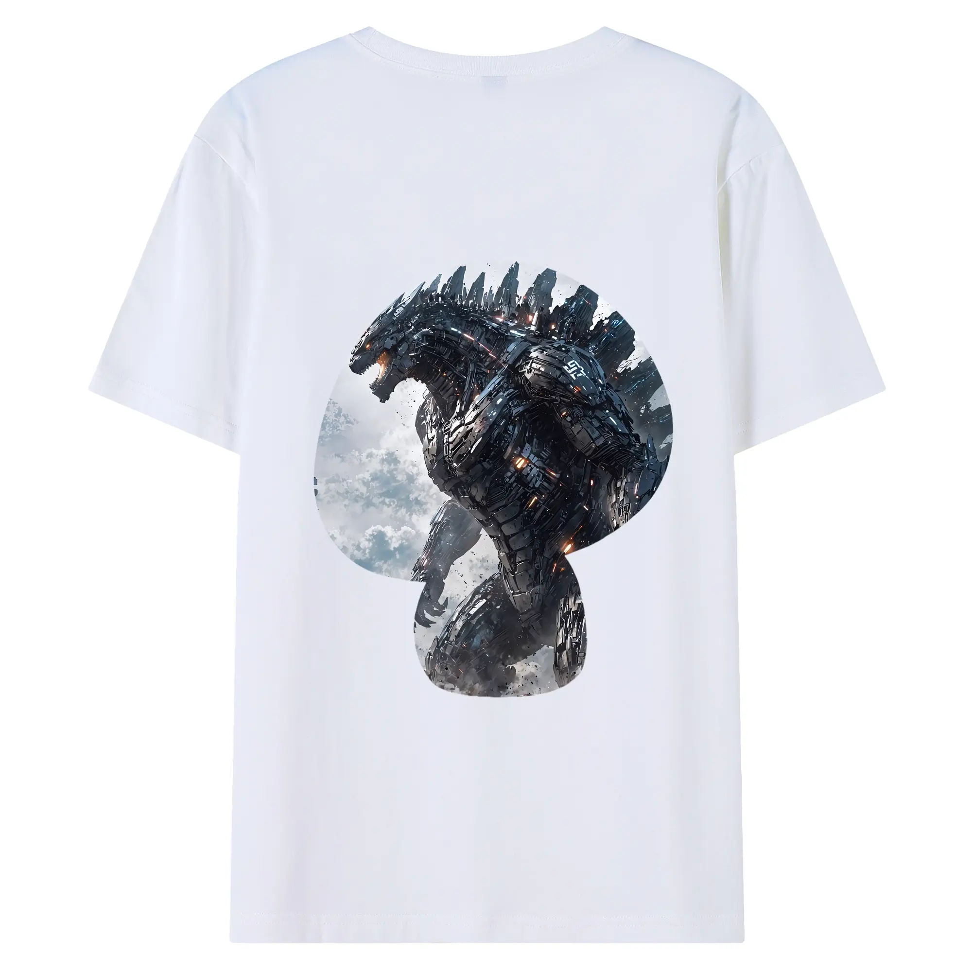 ゴジラ グッズ,メカゴジラ - 綿100％ 半袖Tシャツ ・ バックプリント ・ 快適 通気性 ・ 日常使い 散歩 スポーツ用