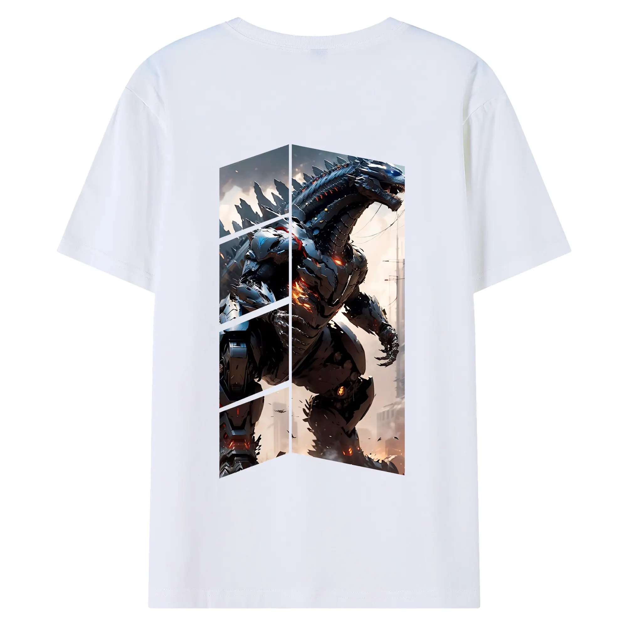 ゴジラ グッズ,メカゴジラ - 綿100％ 半袖Tシャツ ・ バックプリント ・ 快適 通気性 ・ 日常使い 散歩 スポーツ用