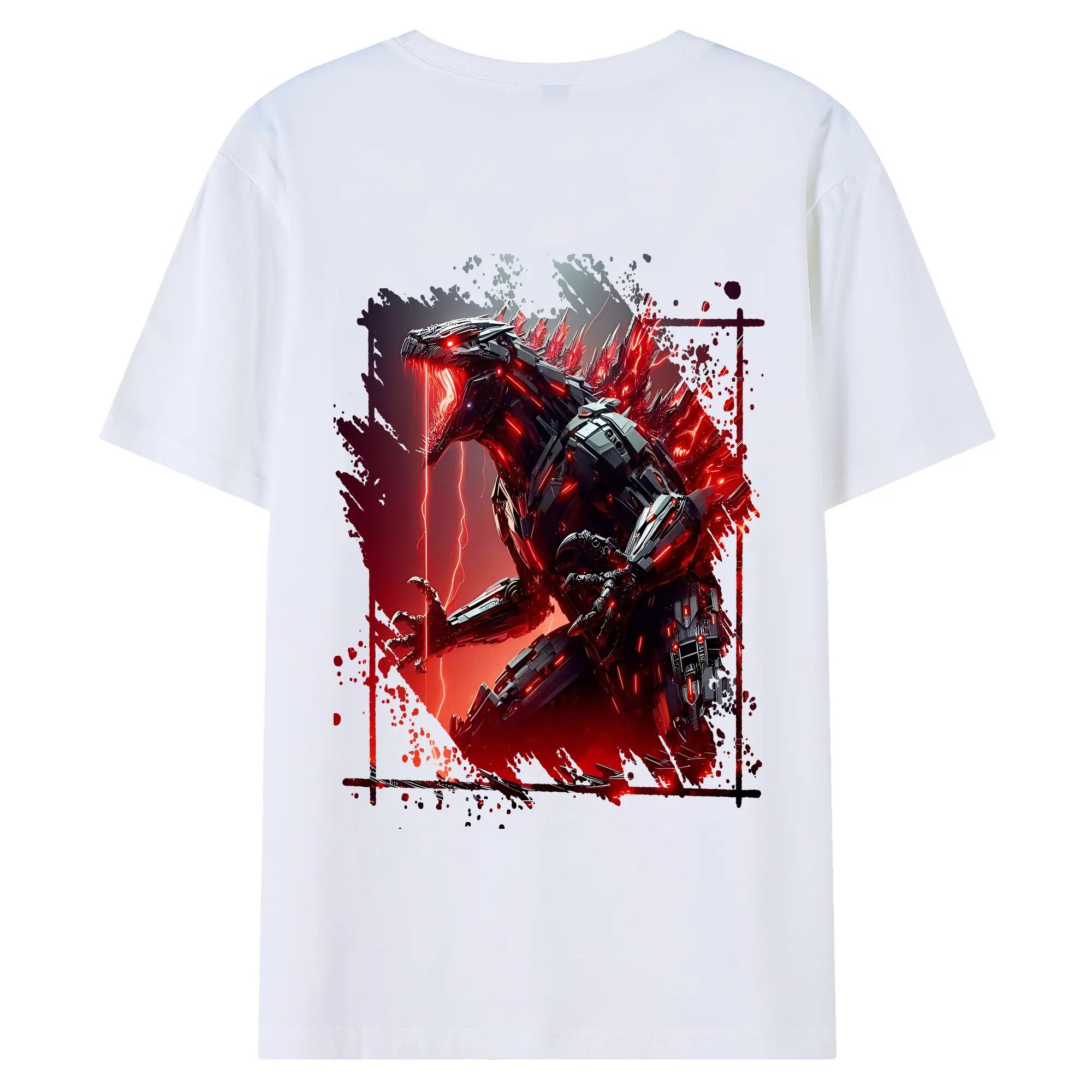 ゴジラ グッズ,メカゴジラ - 綿100％ 半袖Tシャツ ・ バックプリント ・ 快適 通気性 ・ 日常使い 散歩 スポーツ用