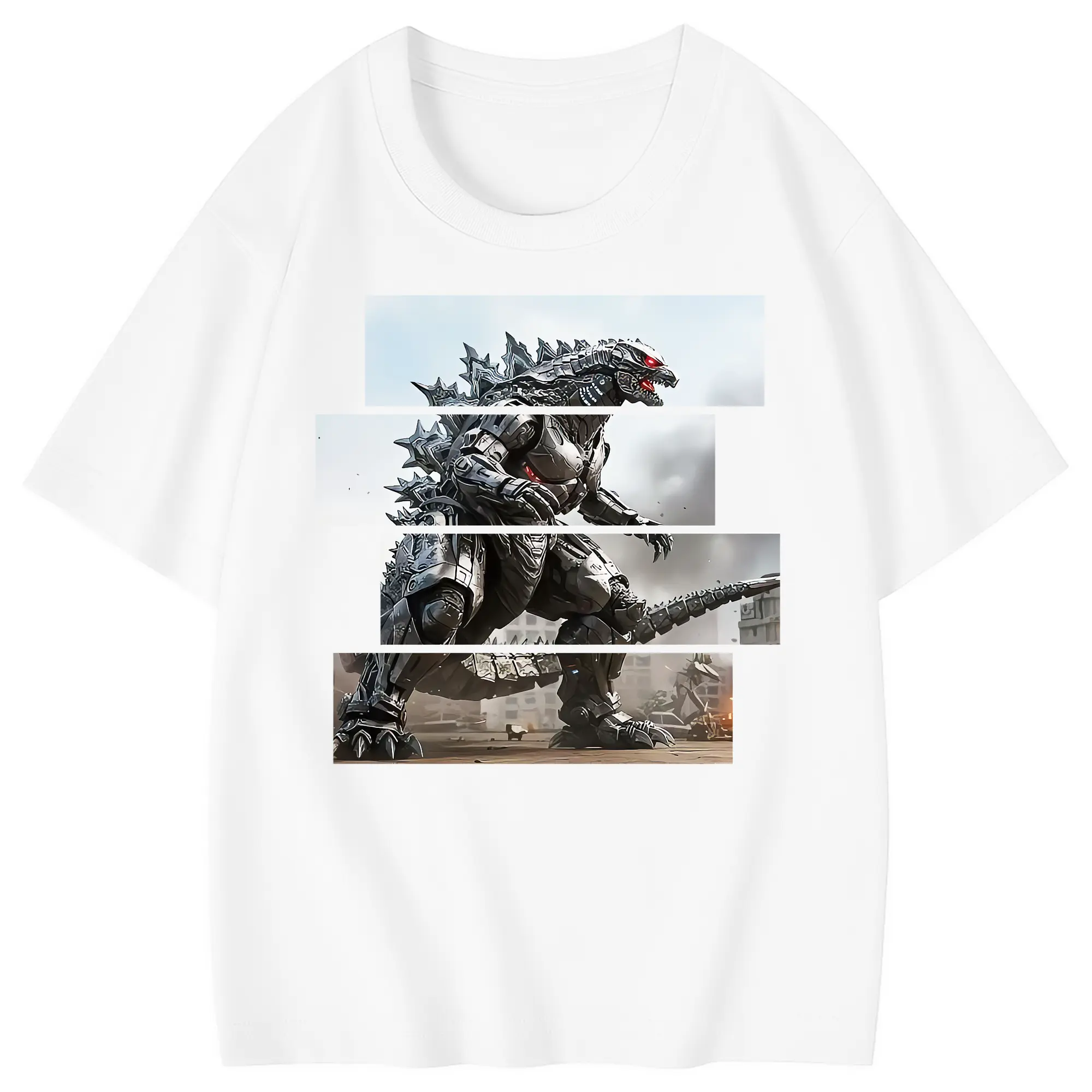 ゴジラ グッズ,メカゴジラ - 綿100％ キッズTシャツ ・ フロントプリント ・ 快適 通気性 ・ スポーツ カジュアル 散歩用