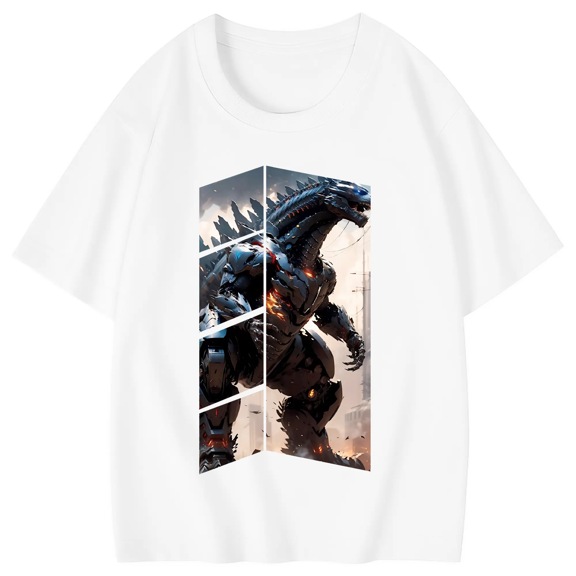 ゴジラ グッズ,メカゴジラ - 綿100％ キッズTシャツ ・ フロントプリント ・ 快適 通気性 ・ スポーツ カジュアル 散歩用