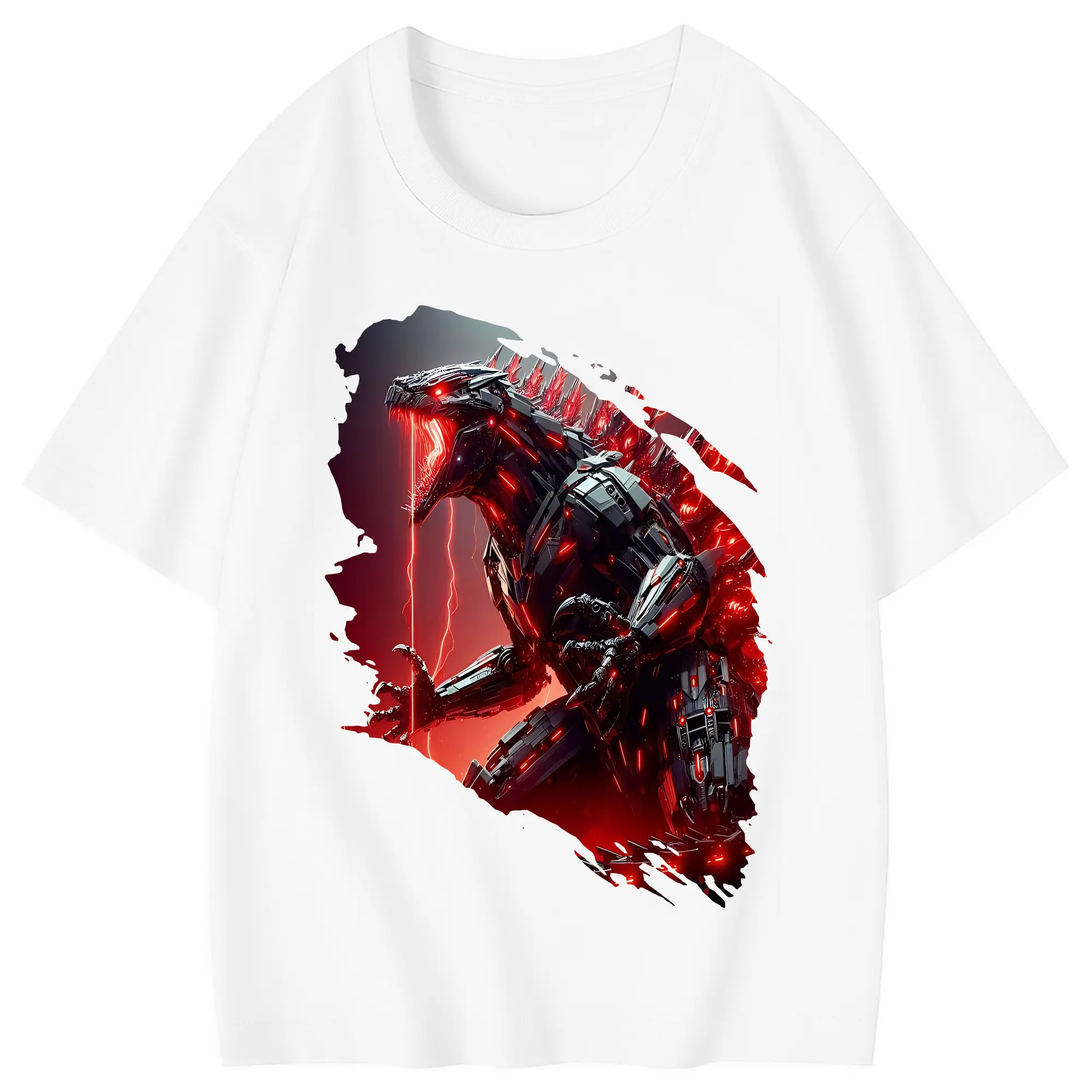 ゴジラ グッズ,メカゴジラ - 綿100％ キッズTシャツ ・ フロントプリント ・ 快適 通気性 ・ スポーツ カジュアル 散歩用