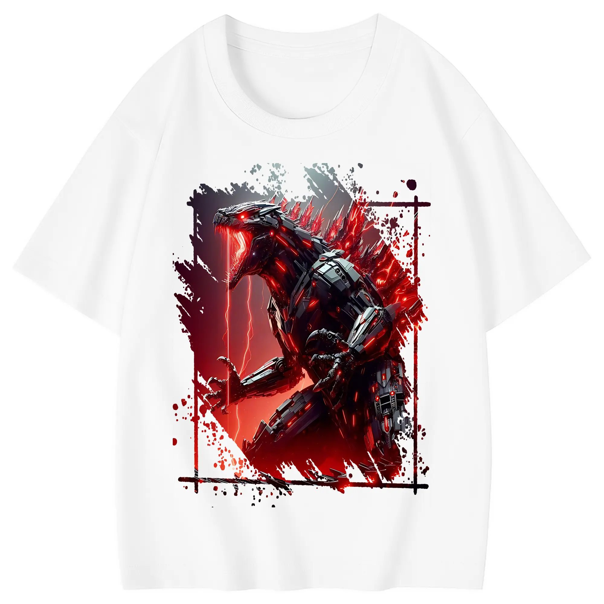 ゴジラ グッズ,メカゴジラ - 綿100％ キッズTシャツ ・ フロントプリント ・ 快適 通気性 ・ スポーツ カジュアル 散歩用