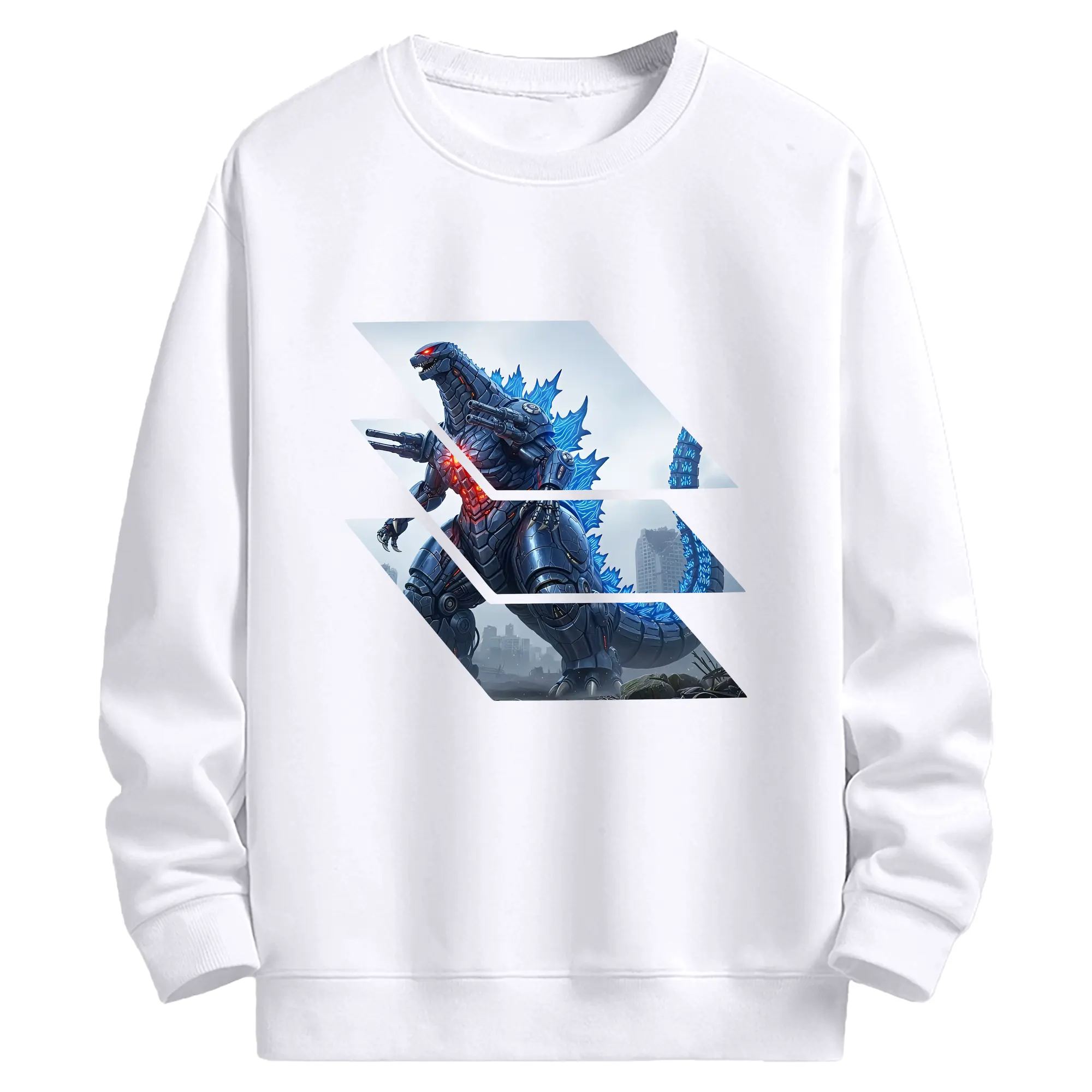 ゴジラ グッズ,メカゴジラ - 高品質 クルーネック スウェット ・ コットン59％ ポリエステル41％ ・ ユニセックス 長袖 トレーナー ・ カジュアル デイリー スポーツ 散歩用