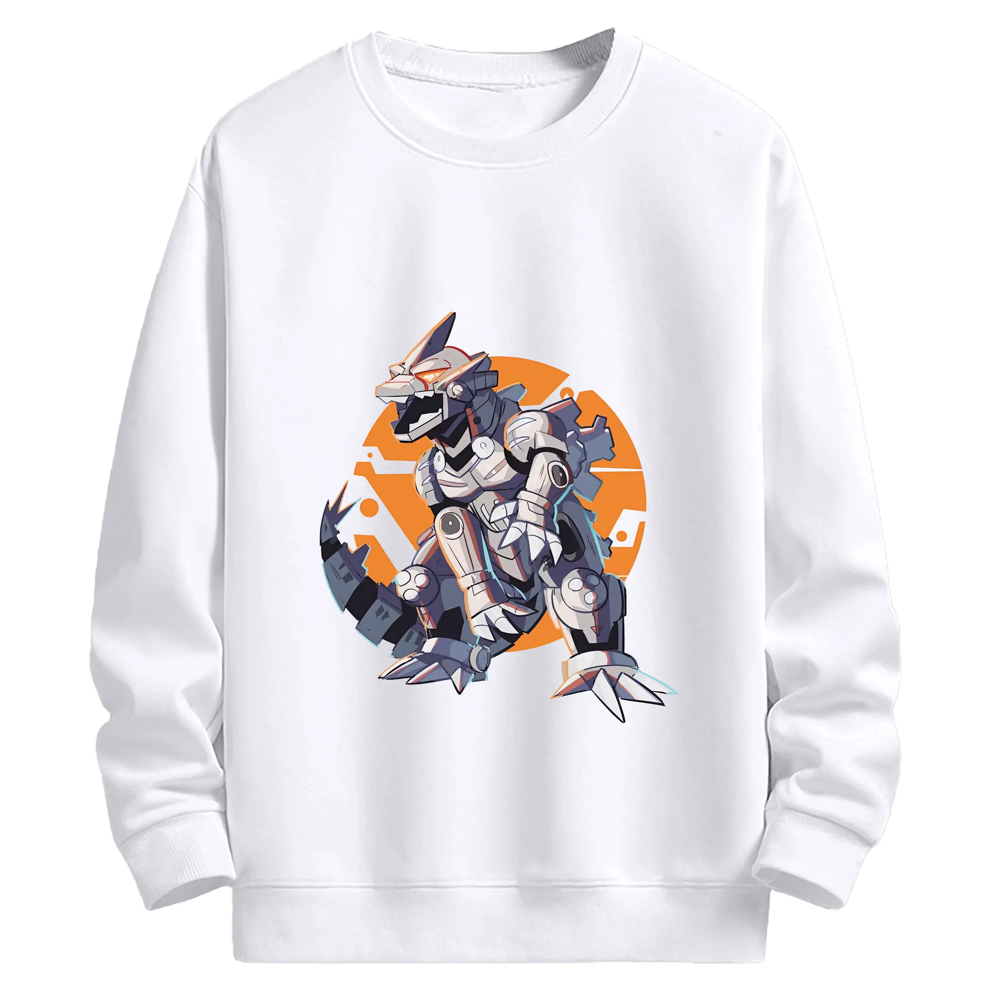 ゴジラ グッズ,メカゴジラ - 高品質 クルーネック スウェット ・ コットン59％ ポリエステル41％ ・ ユニセックス 長袖 トレーナー ・ カジュアル デイリー スポーツ 散歩用