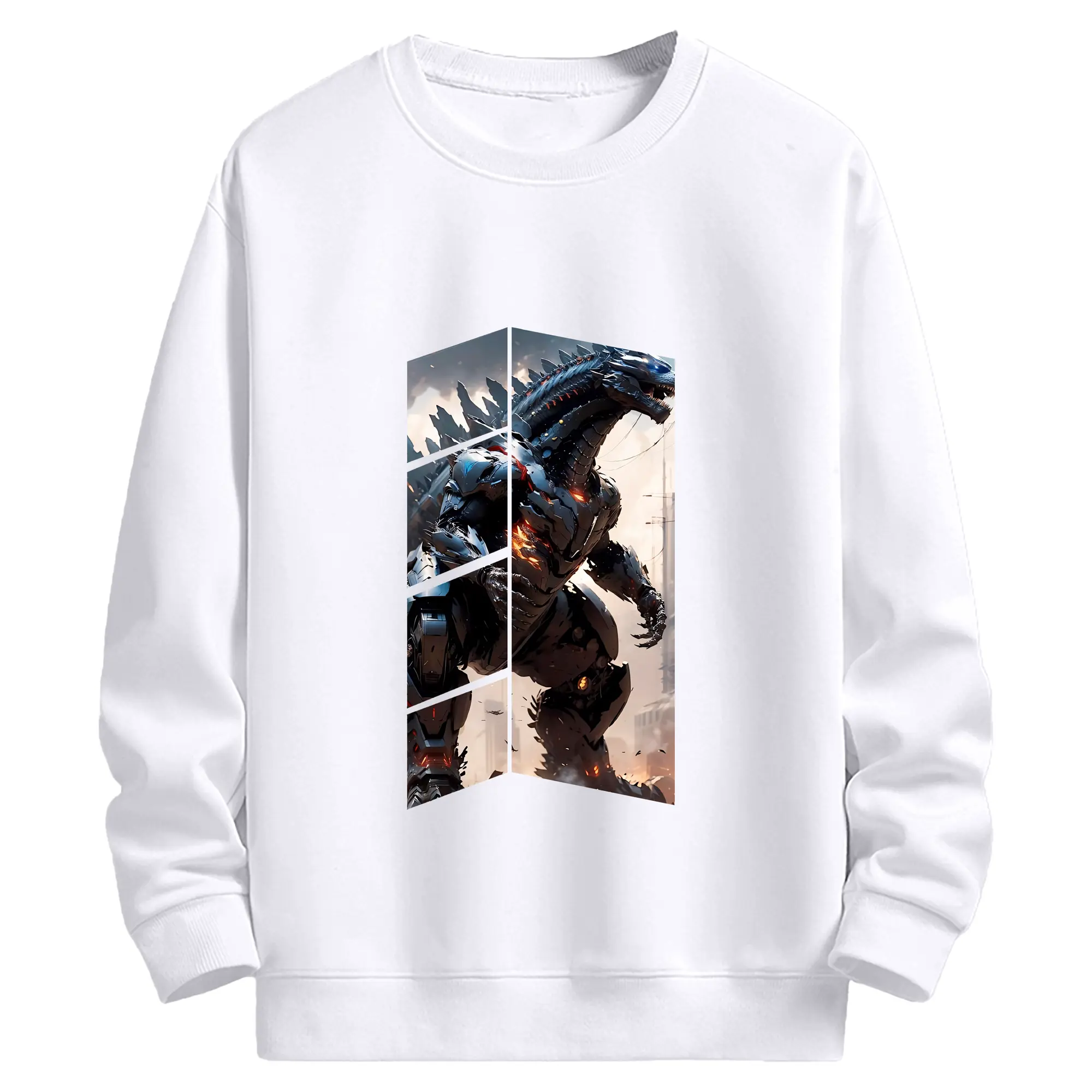 ゴジラ グッズ,メカゴジラ - 高品質 クルーネック スウェット ・ コットン59％ ポリエステル41％ ・ ユニセックス 長袖 トレーナー ・ カジュアル デイリー スポーツ 散歩用