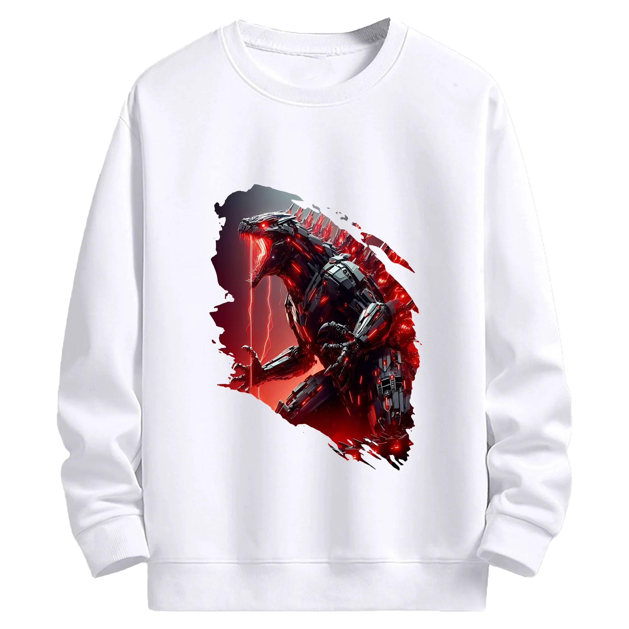 ゴジラ グッズ,メカゴジラ - 高品質 クルーネック スウェット ・ コットン59％ ポリエステル41％ ・ ユニセックス 長袖 トレーナー ・ カジュアル デイリー スポーツ 散歩用