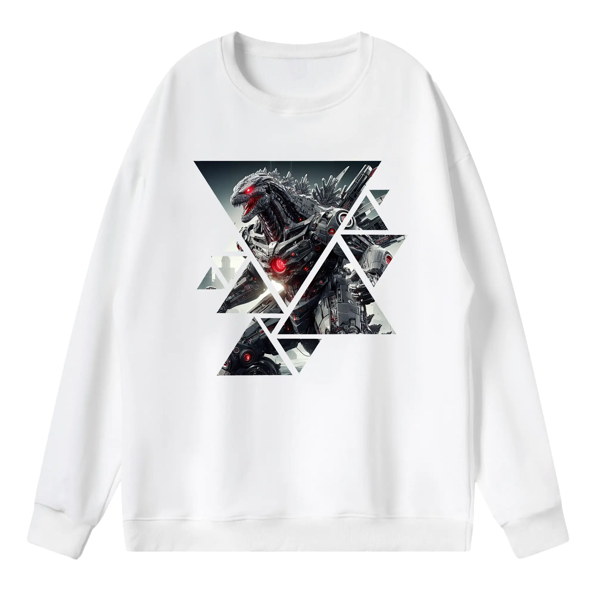 ゴジラ グッズ,メカゴジラ - 薄手 クルーネック スウェット 裏毛260g · ポリエステル 春秋向け カジュアル 男女兼用 · トレーナー デイリー スポーツ 散歩に最適