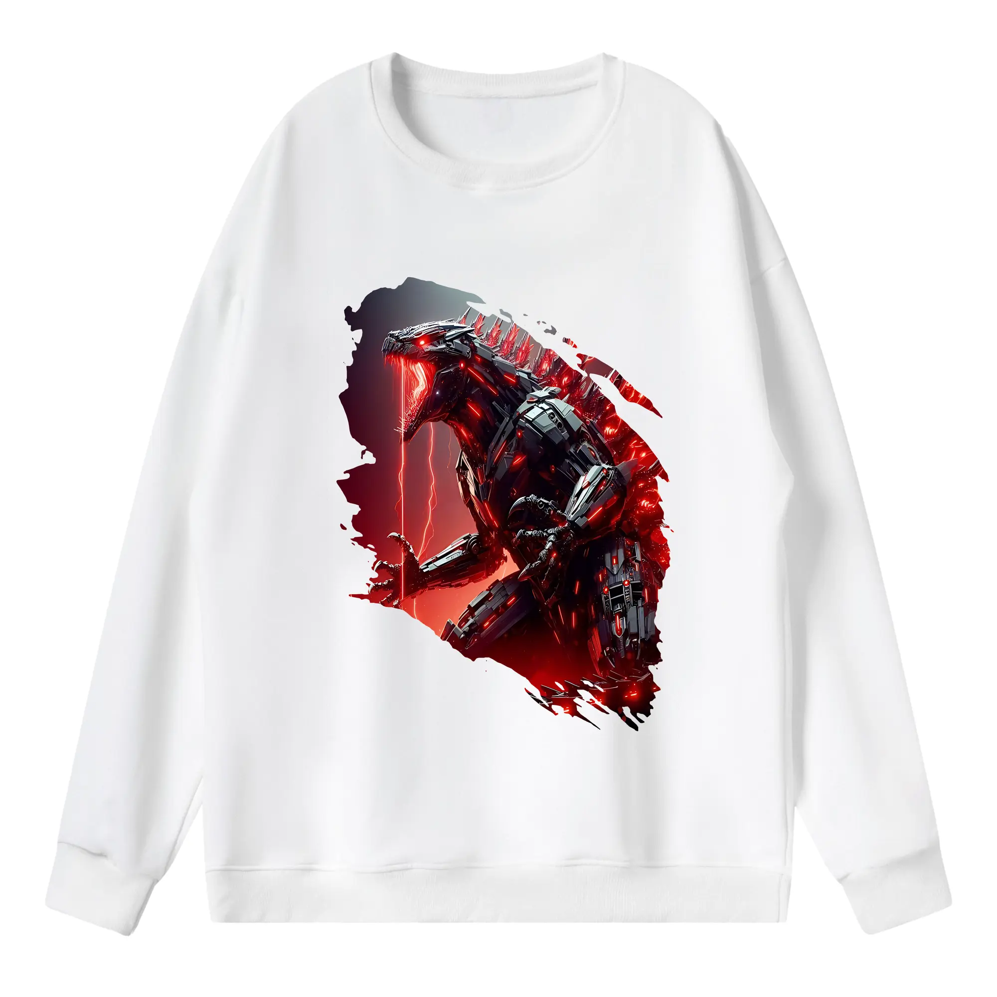 ゴジラ グッズ,メカゴジラ - 薄手 クルーネック スウェット 裏毛260g · ポリエステル 春秋向け カジュアル 男女兼用 · トレーナー デイリー スポーツ 散歩に最適