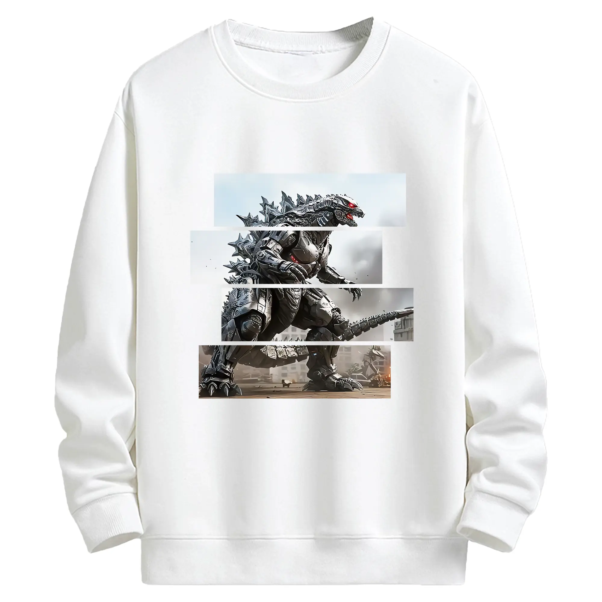 ゴジラ グッズ,メカゴジラ - キッズ クルーネックスウェットシャツ ・ フロントプリント ・ 綿80％ ポリエステル20％ ・ 快適 通学 スポーツ 日常使い お散歩用