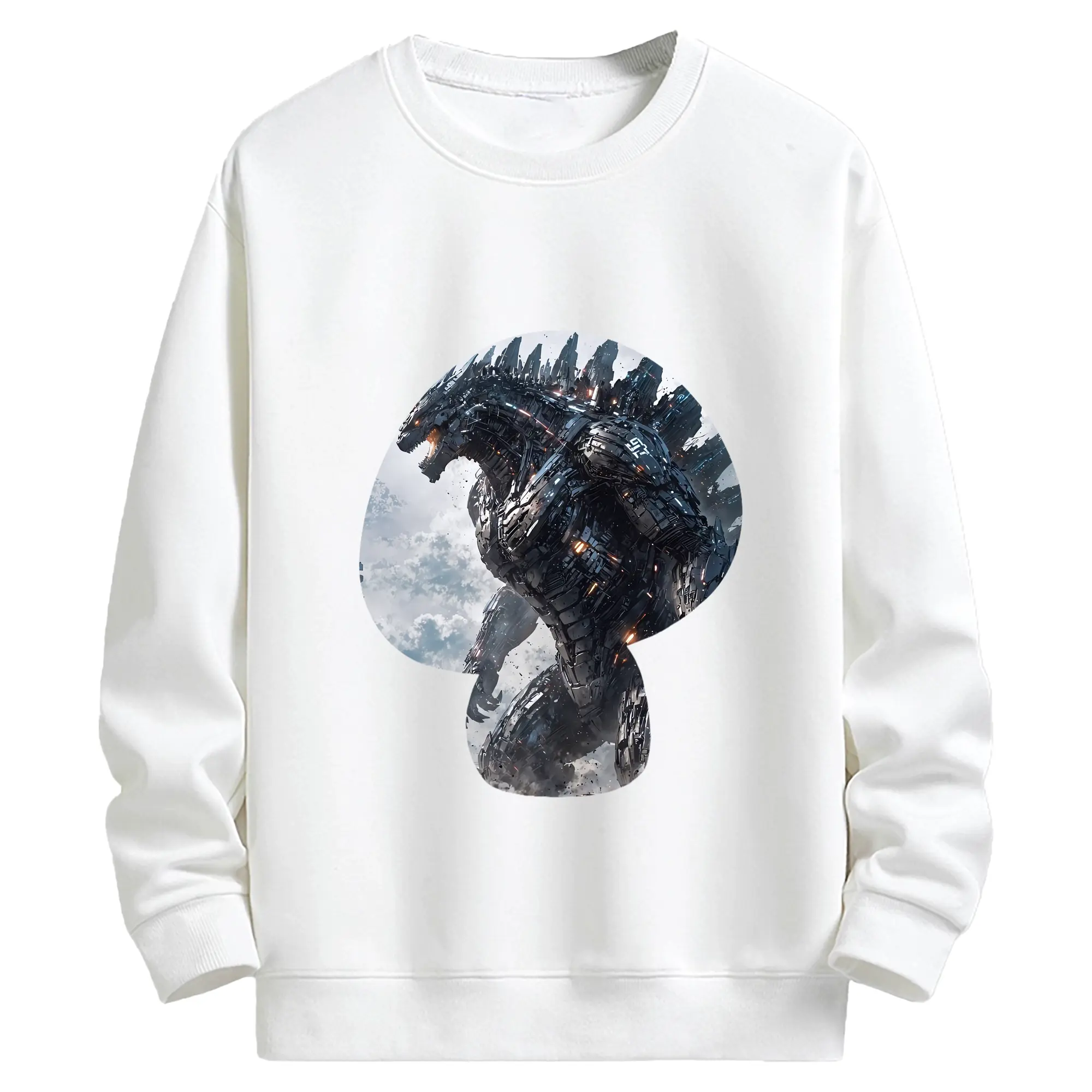 ゴジラ グッズ,メカゴジラ - キッズ クルーネックスウェットシャツ ・ フロントプリント ・ 綿80％ ポリエステル20％ ・ 快適 通学 スポーツ 日常使い お散歩用