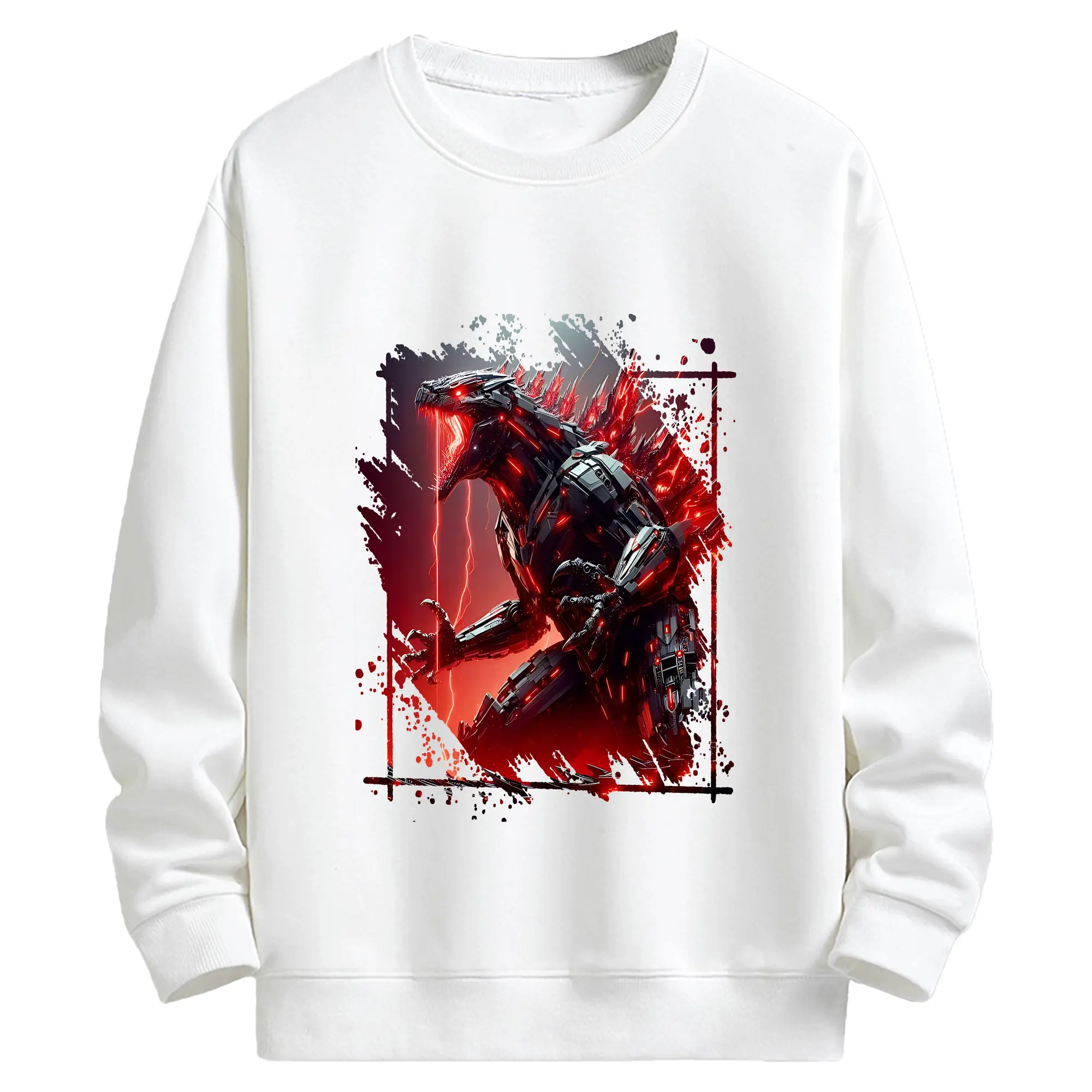 ゴジラ グッズ,メカゴジラ - キッズ クルーネックスウェットシャツ ・ フロントプリント ・ 綿80％ ポリエステル20％ ・ 快適 通学 スポーツ 日常使い お散歩用