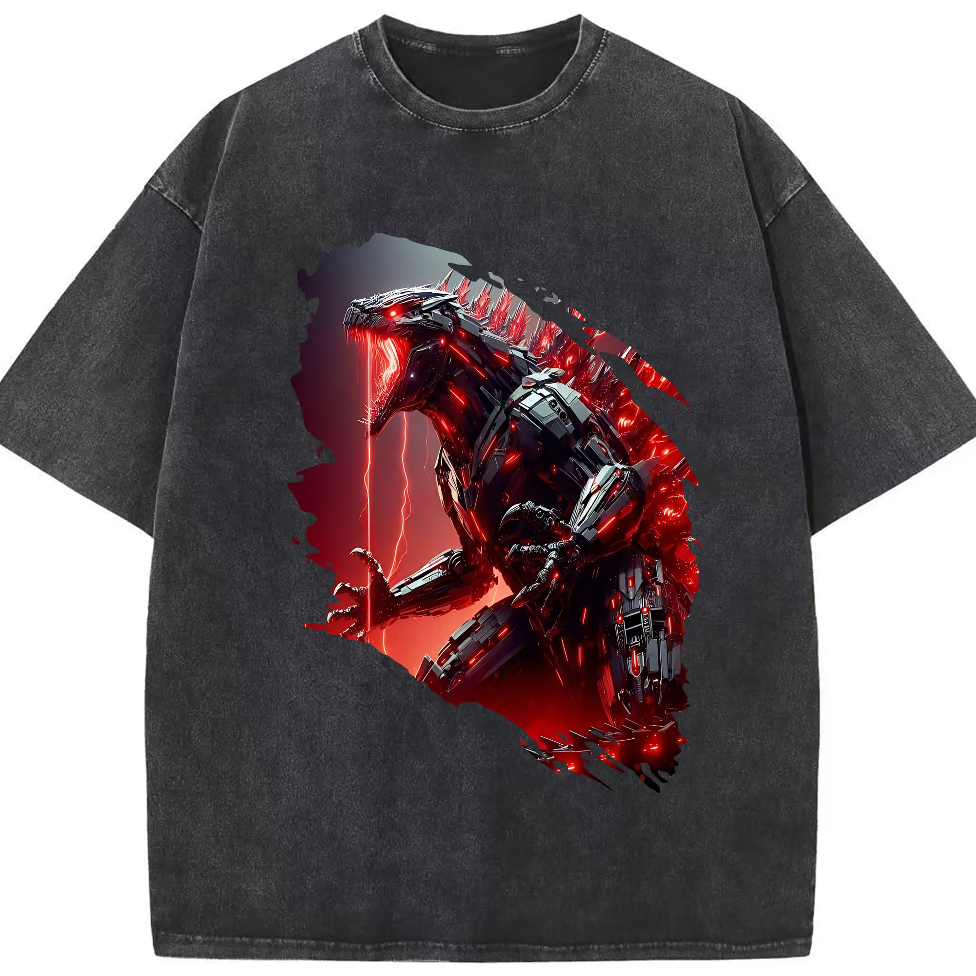 ゴジラ グッズ,メカゴジラ - 綿100％ ヴィンテージ風 半袖Tシャツ ・ フロントプリント ・ 柔らか肌触り ・ 通気性 快適 ・ スポーツ カジュアル 外出用