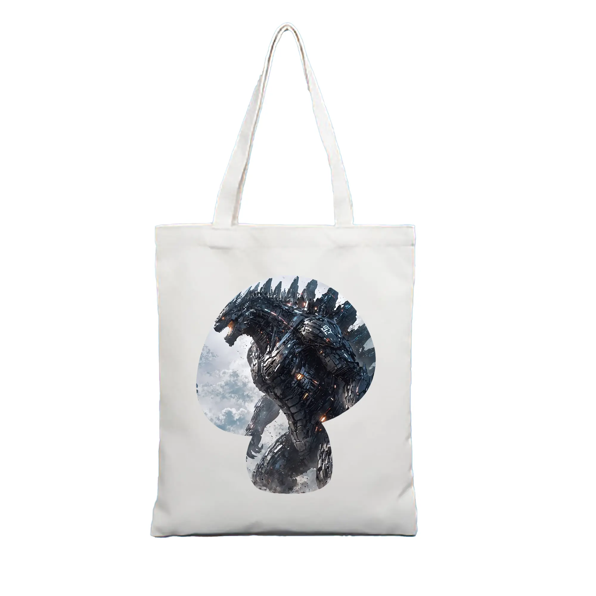 ゴジラ グッズ,メカゴジラ - 縦型キャンバス手提げバッグ（トートバッグ） ・ キャンバス素材 ・ ショッピング用 ・ 軽量 丈夫 お手入れ簡単