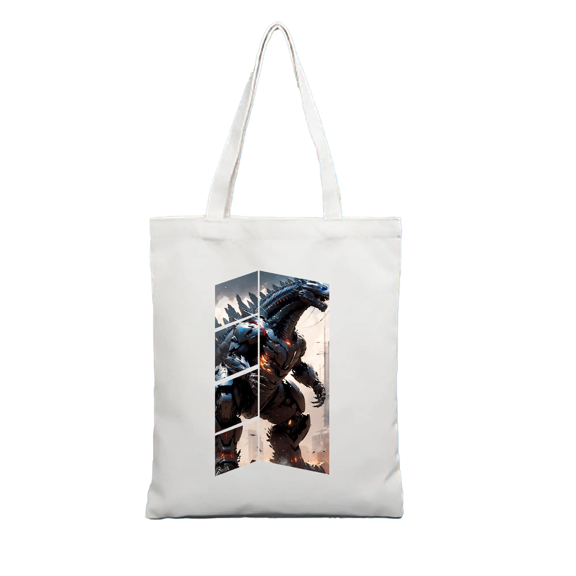 ゴジラ グッズ,メカゴジラ - 縦型キャンバス手提げバッグ（トートバッグ） ・ キャンバス素材 ・ ショッピング用 ・ 軽量 丈夫 お手入れ簡単
