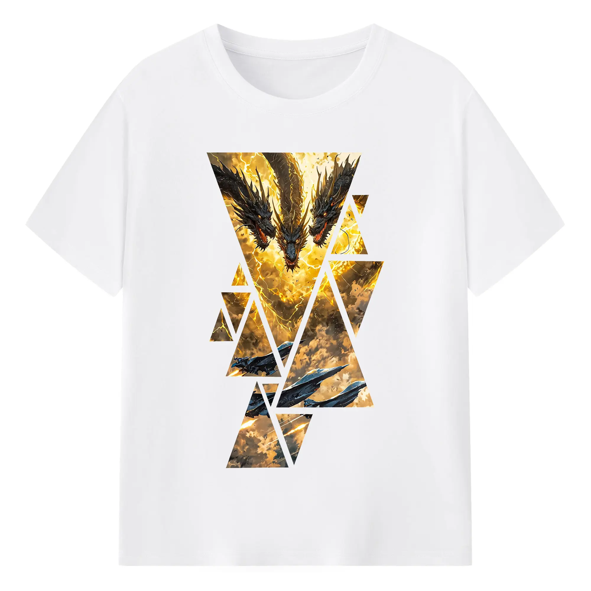 ゴジラ グッズ,キングギドラ - 綿100％ 半袖Tシャツ ・ フロントプリント ・ 快適 通気性 ・ 日常使い 散歩 スポーツ用