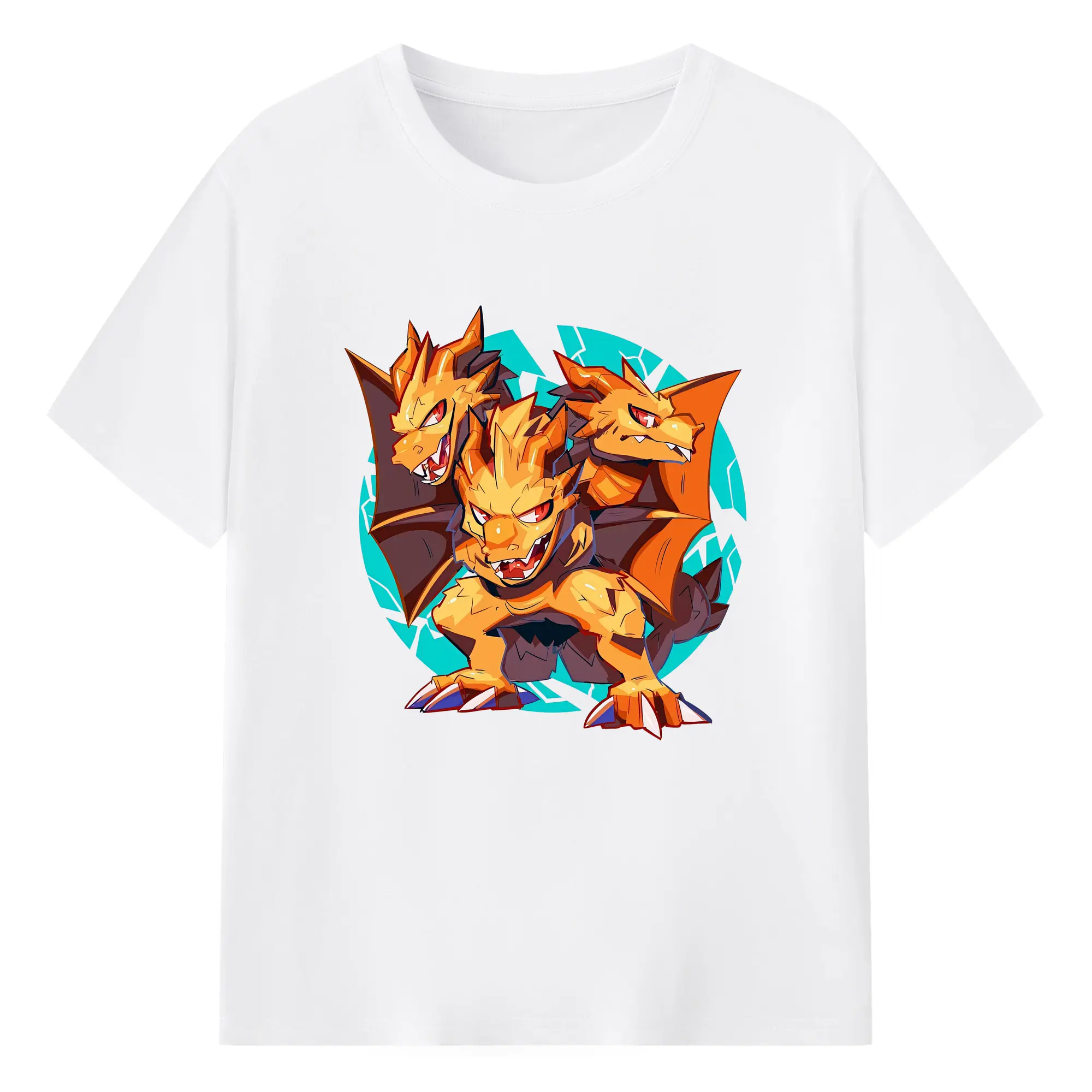 ゴジラ グッズ,キングギドラ - 綿100％ 半袖Tシャツ ・ フロントプリント ・ 快適 通気性 ・ 日常使い 散歩 スポーツ用