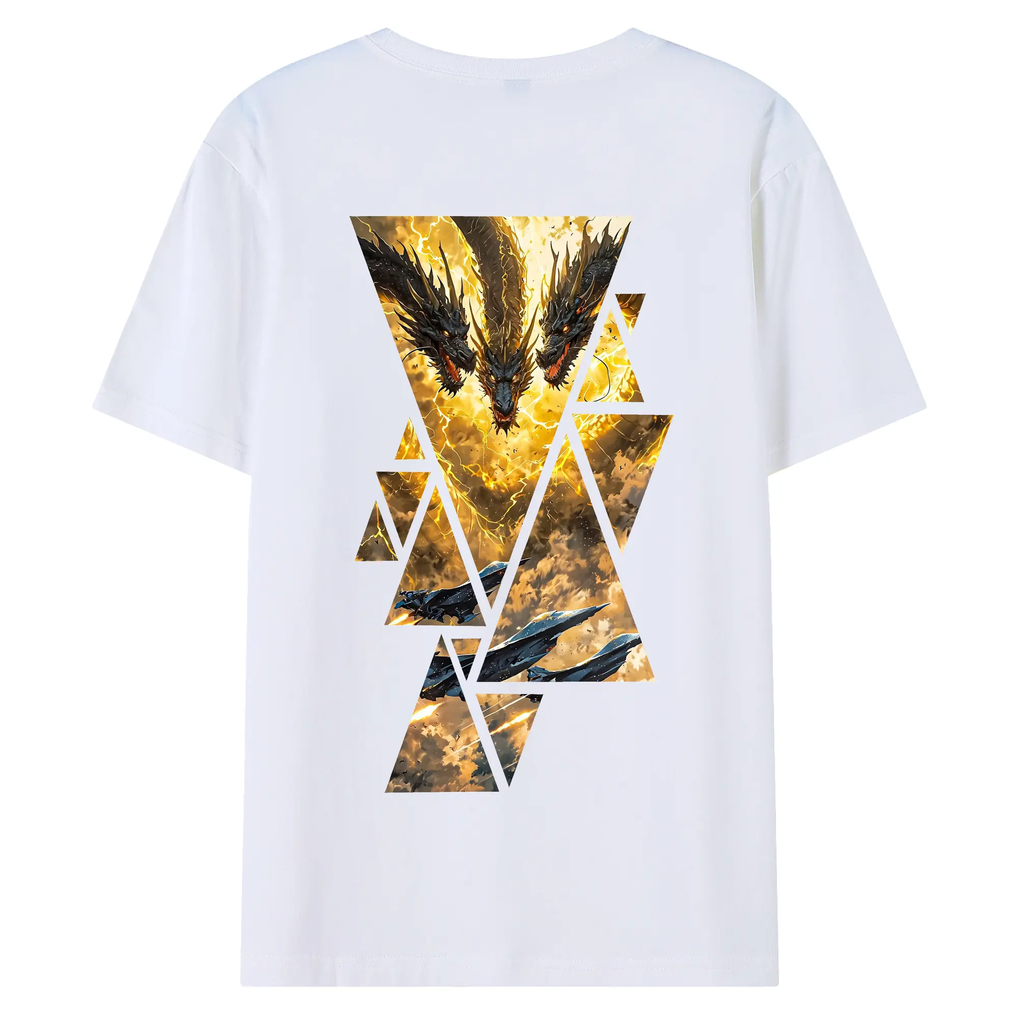 ゴジラ グッズ,キングギドラ - 綿100％ 半袖Tシャツ ・ バックプリント ・ 快適 通気性 ・ 日常使い 散歩 スポーツ用