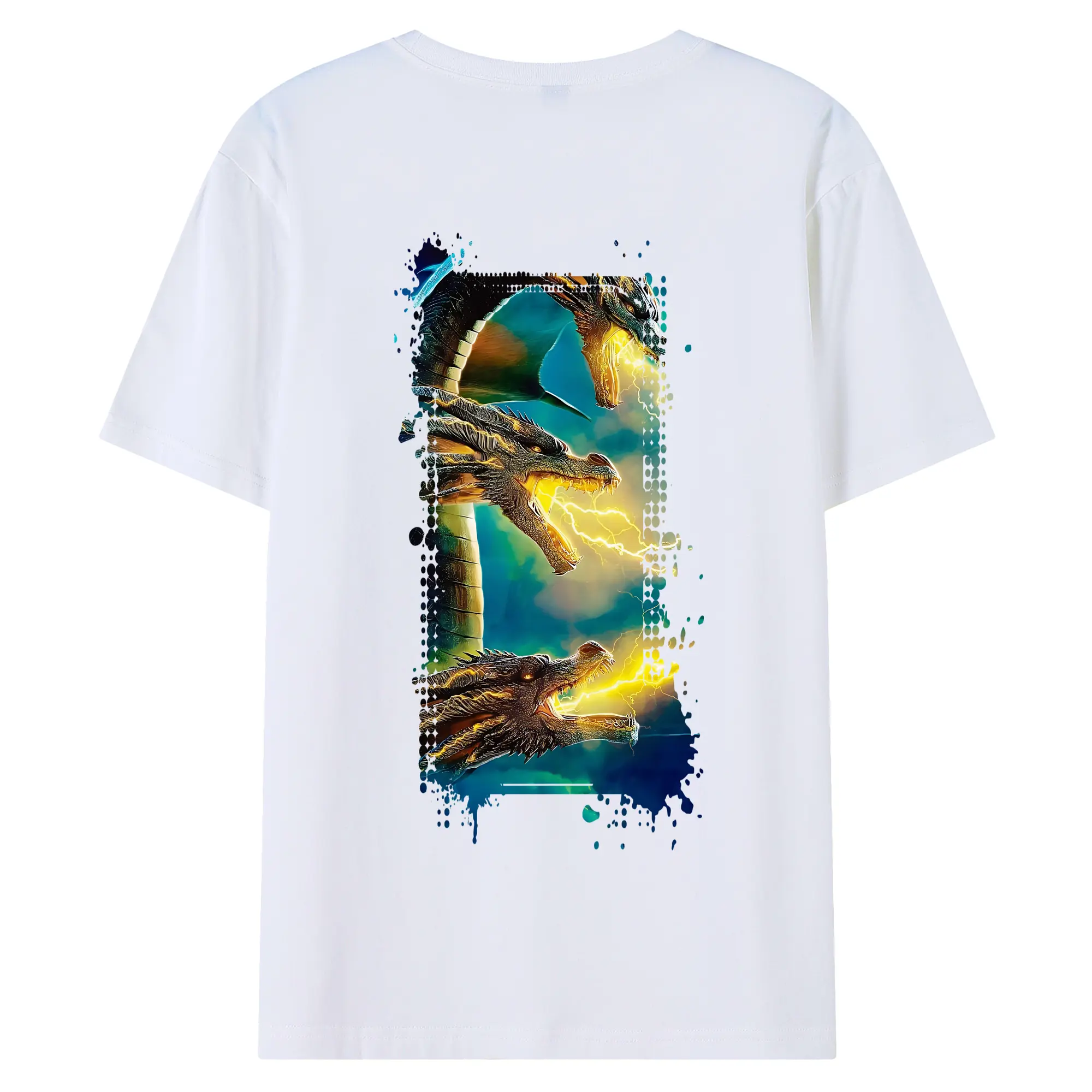 ゴジラ グッズ,キングギドラ - 綿100％ 半袖Tシャツ ・ バックプリント ・ 快適 通気性 ・ 日常使い 散歩 スポーツ用