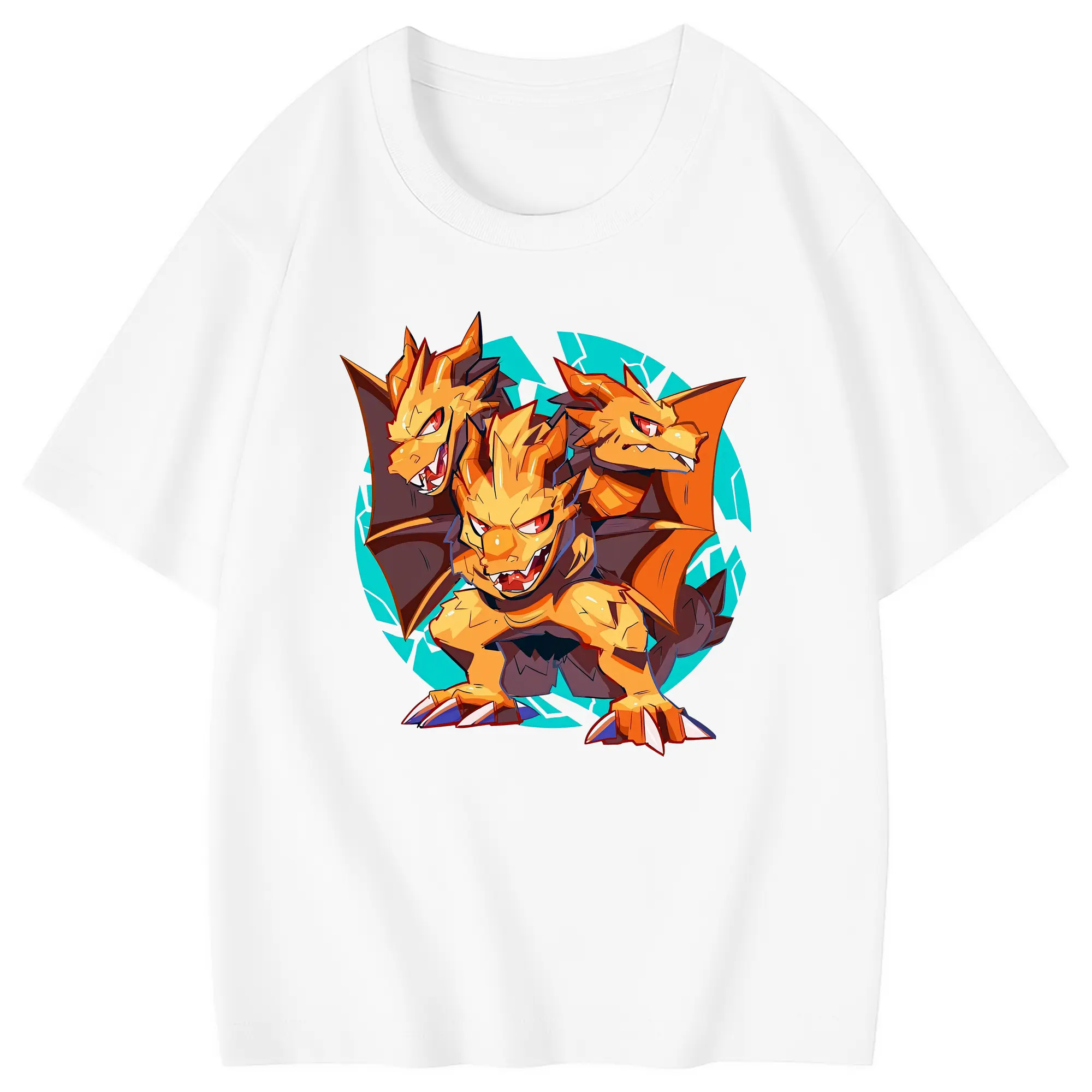 ゴジラ グッズ,キングギドラ - 綿100％ キッズTシャツ ・ フロントプリント ・ 快適 通気性 ・ スポーツ カジュアル 散歩用