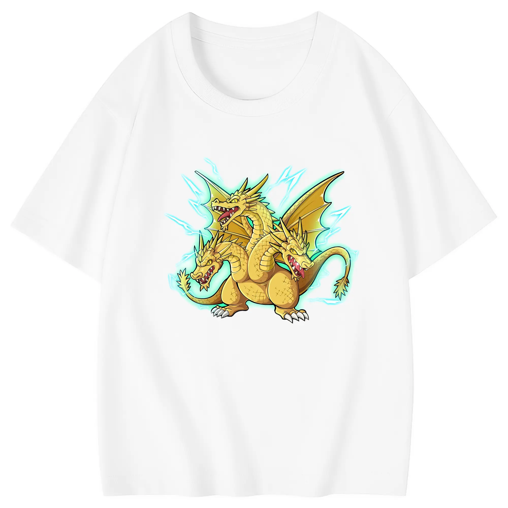 ゴジラ グッズ,キングギドラ - 綿100％ キッズTシャツ ・ フロントプリント ・ 快適 通気性 ・ スポーツ カジュアル 散歩用