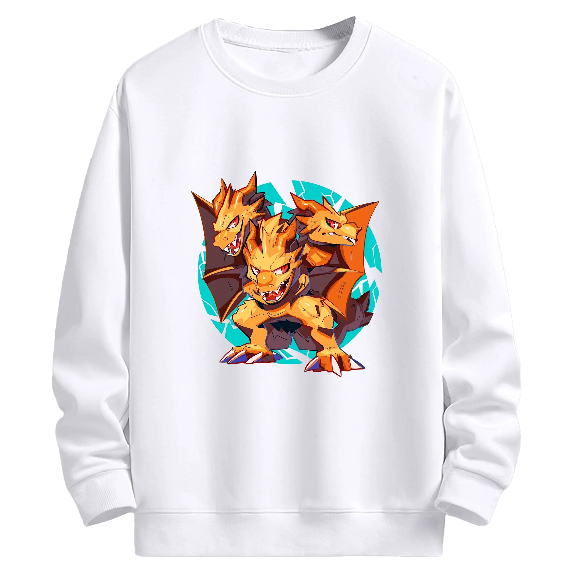 ゴジラ グッズ,キングギドラ - 高品質 クルーネック スウェット ・ コットン59％ ポリエステル41％ ・ ユニセックス 長袖 トレーナー ・ カジュアル デイリー スポーツ 散歩用