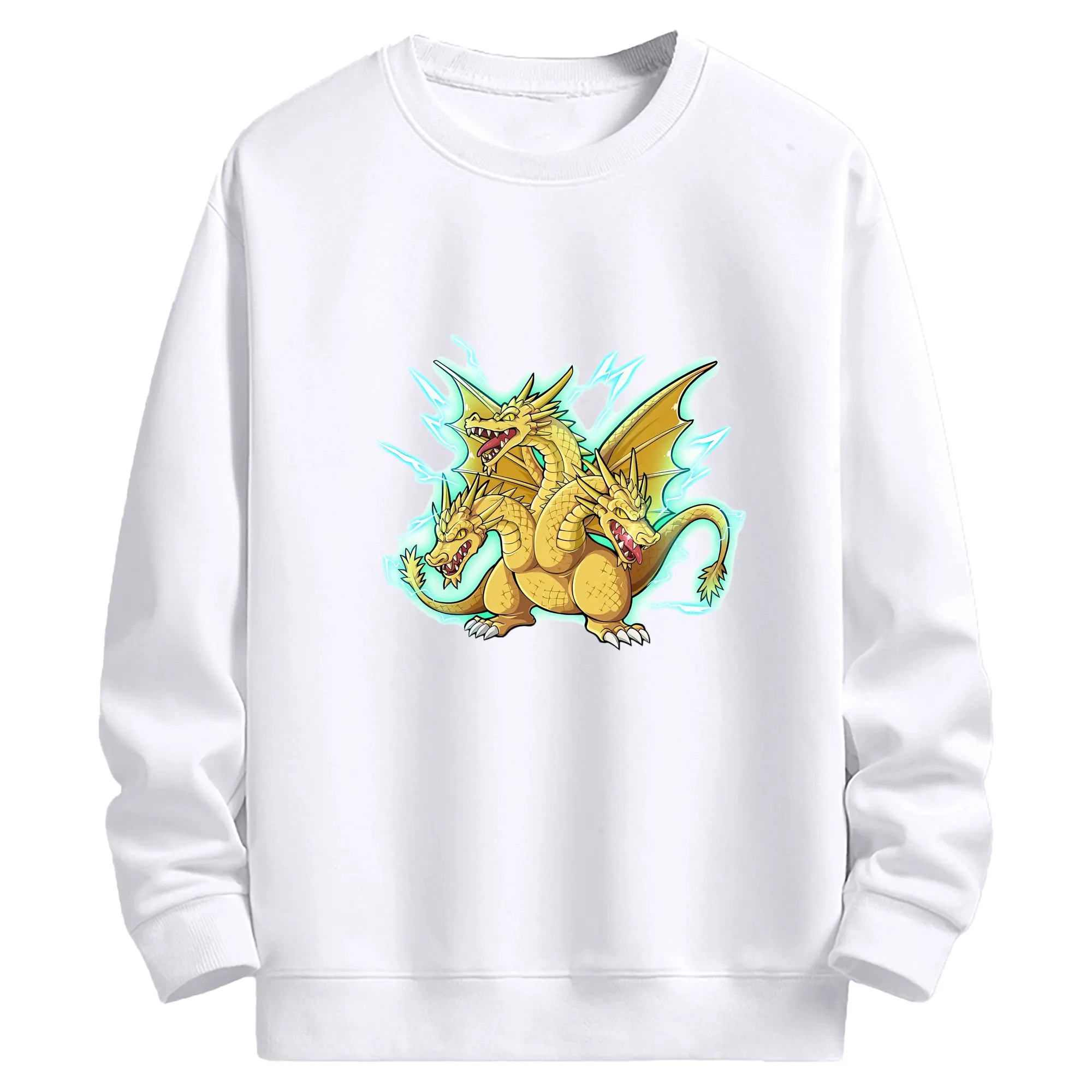 ゴジラ グッズ,キングギドラ - 高品質 クルーネック スウェット ・ コットン59％ ポリエステル41％ ・ ユニセックス 長袖 トレーナー ・ カジュアル デイリー スポーツ 散歩用