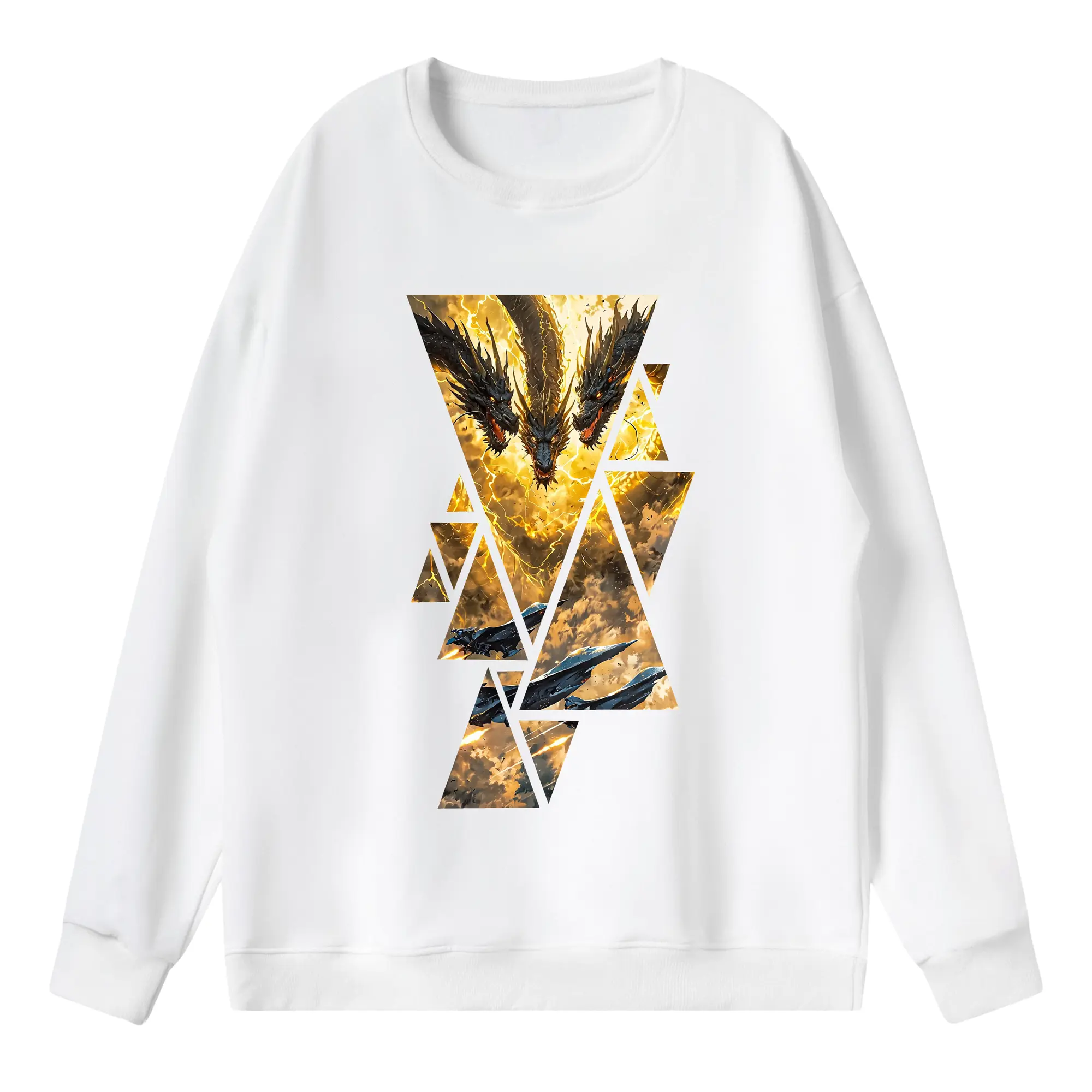 ゴジラ グッズ,キングギドラ - 薄手 クルーネック スウェット 裏毛260g · ポリエステル 春秋向け カジュアル 男女兼用 · トレーナー デイリー スポーツ 散歩に最適