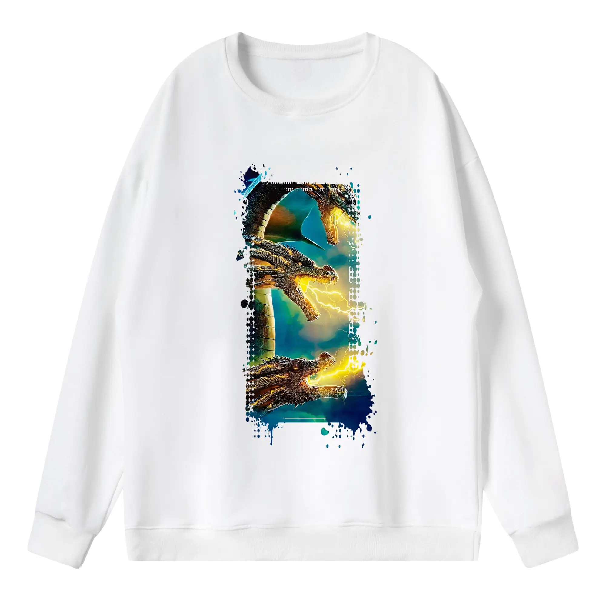 ゴジラ グッズ,キングギドラ - 薄手 クルーネック スウェット 裏毛260g · ポリエステル 春秋向け カジュアル 男女兼用 · トレーナー デイリー スポーツ 散歩に最適