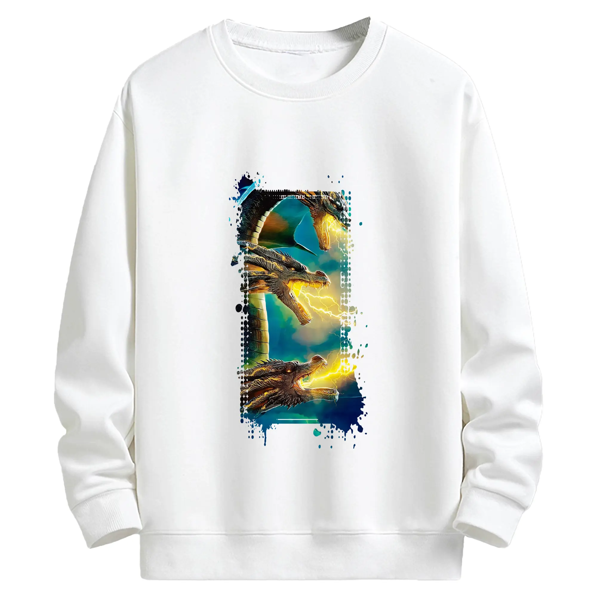 ゴジラ グッズ,キングギドラ - キッズ クルーネックスウェットシャツ ・ フロントプリント ・ 綿80％ ポリエステル20％ ・ 快適 通学 スポーツ 日常使い お散歩用