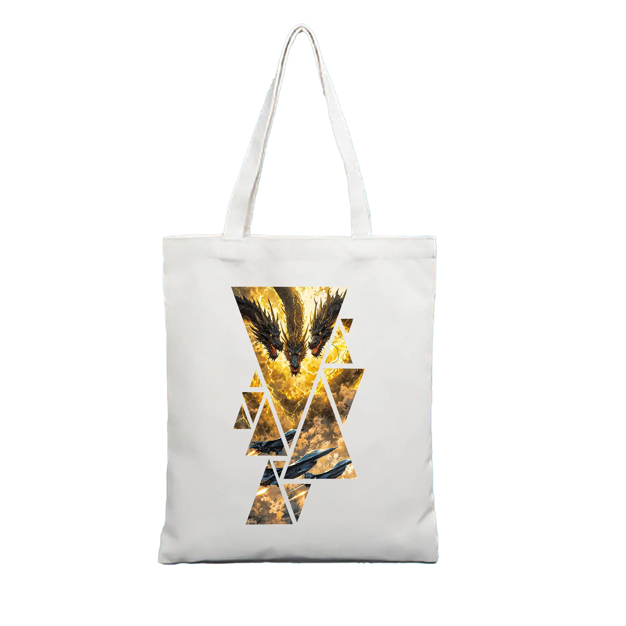 ゴジラ グッズ,キングギドラ - 縦型キャンバス手提げバッグ（トートバッグ） ・ キャンバス素材 ・ ショッピング用 ・ 軽量 丈夫 お手入れ簡単