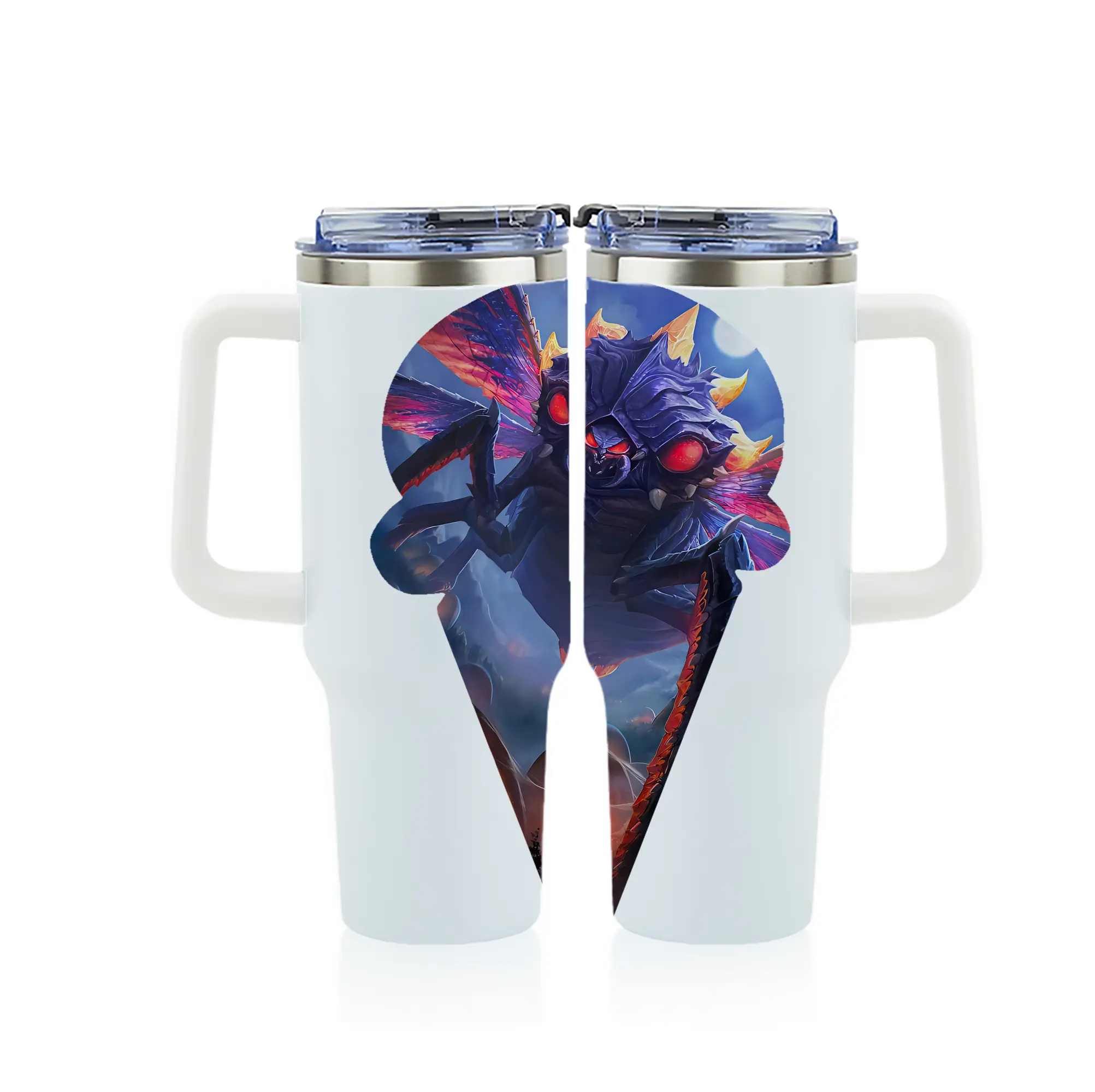 ゴジラ グッズ,バトラ - 1200mL フルプリント車用タンブラー ・ 304ステンレス 内側 ・ 201ステンレス 外側 ・ 保温 保冷 ・ 通勤 ドライブ アウトドア用