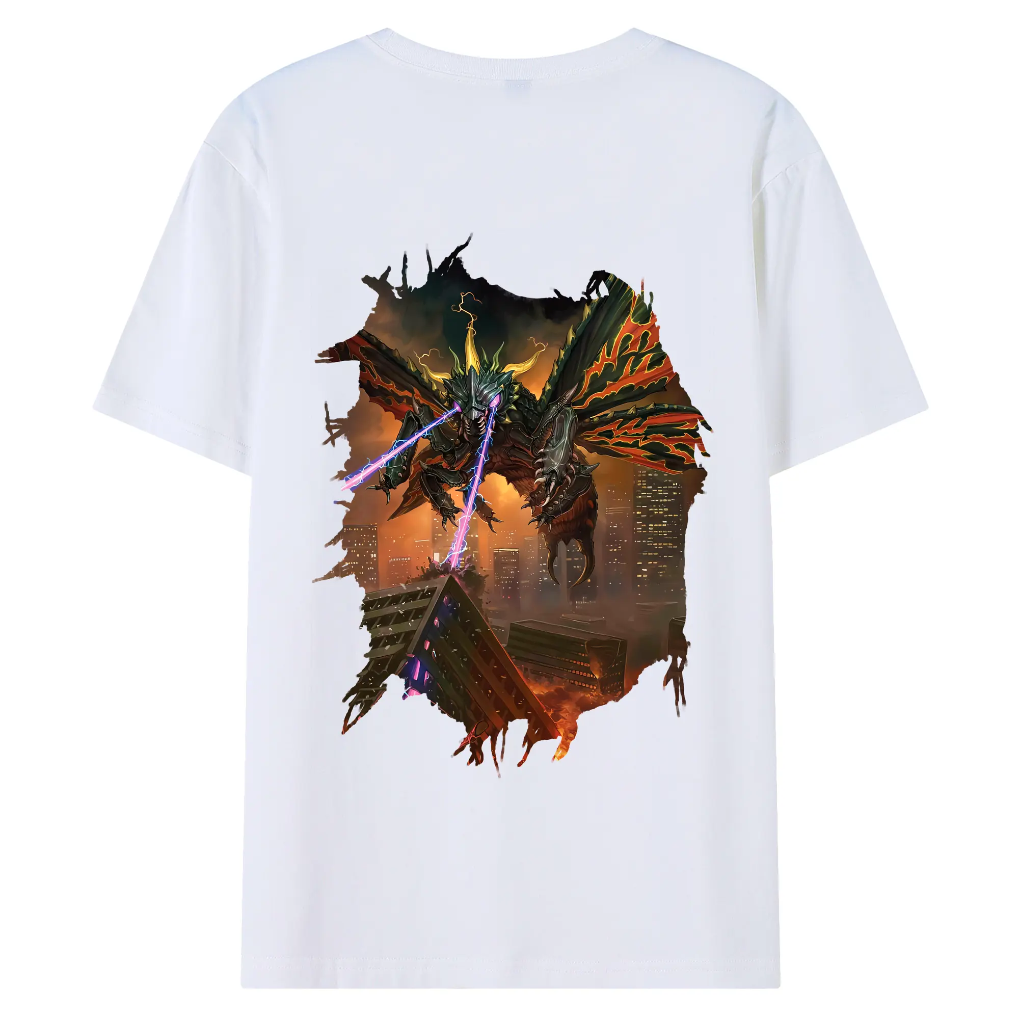 ゴジラ グッズ,バトラ - 綿100％ 半袖Tシャツ ・ バックプリント ・ 快適 通気性 ・ 日常使い 散歩 スポーツ用