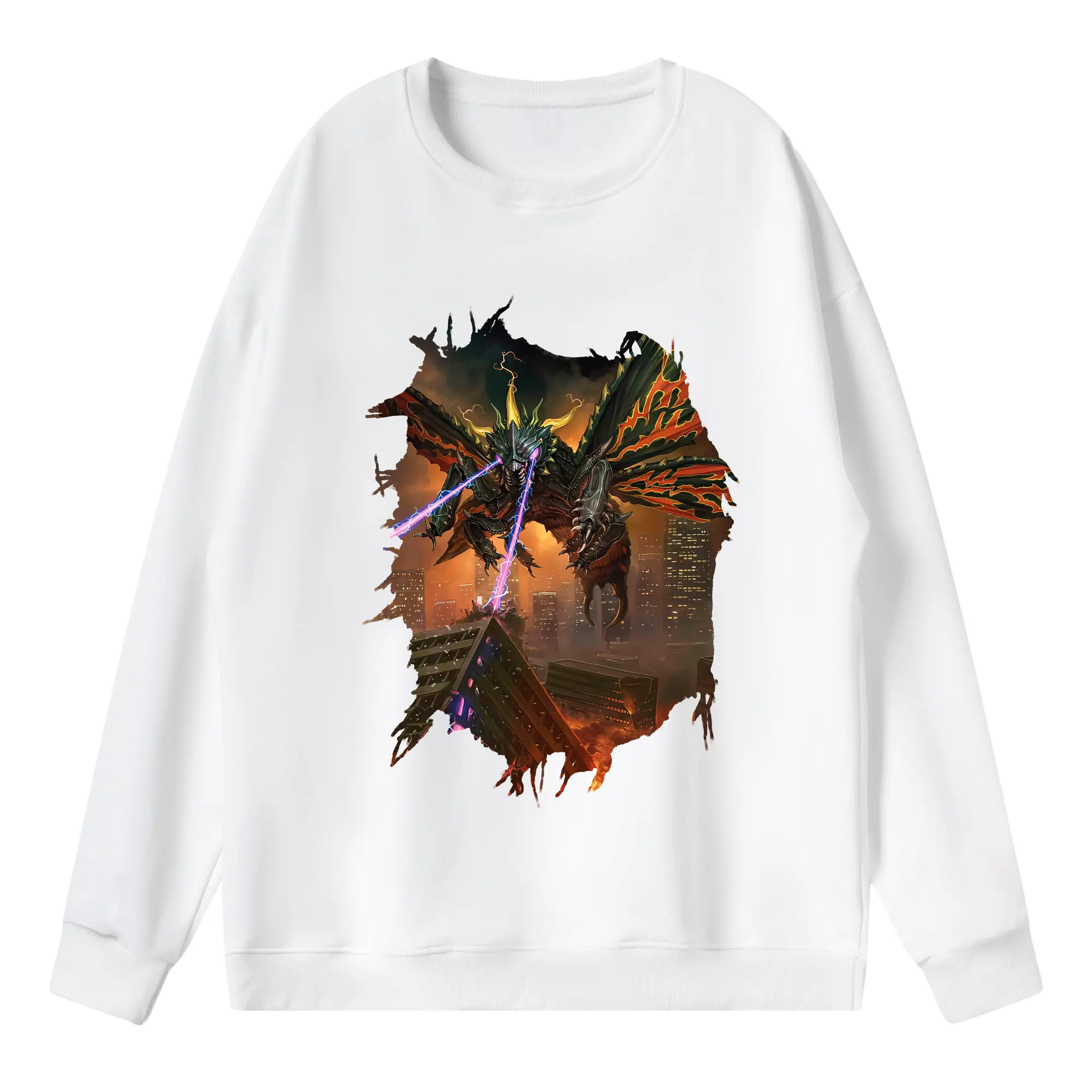 ゴジラ グッズ,バトラ - 薄手 クルーネック スウェット 裏毛260g · ポリエステル 春秋向け カジュアル 男女兼用 · トレーナー デイリー スポーツ 散歩に最適