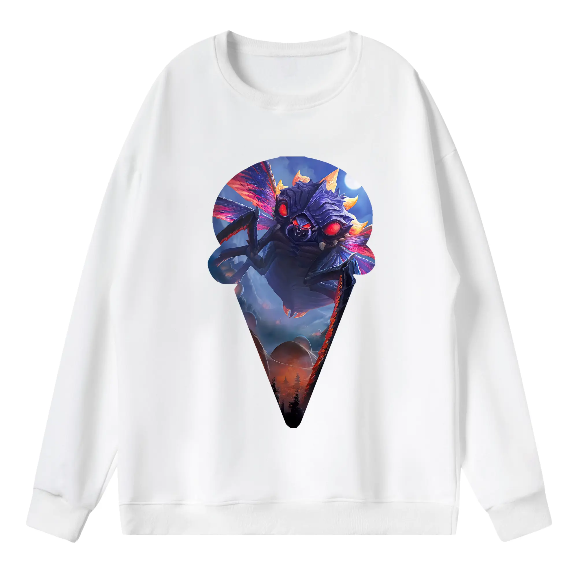 ゴジラ グッズ,バトラ - 薄手 クルーネック スウェット 裏毛260g · ポリエステル 春秋向け カジュアル 男女兼用 · トレーナー デイリー スポーツ 散歩に最適