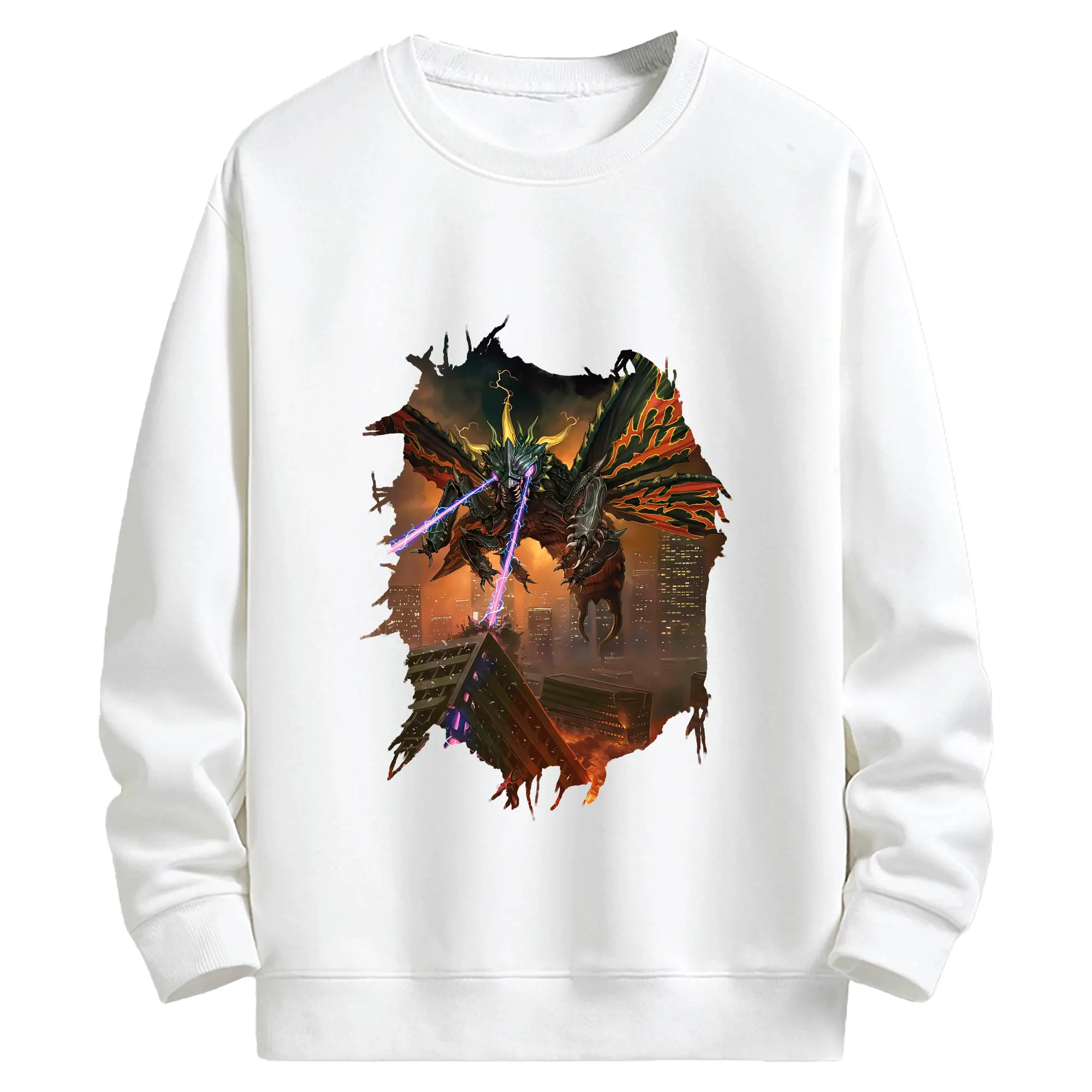 ゴジラ グッズ,バトラ - キッズ クルーネックスウェットシャツ ・ フロントプリント ・ 綿80％ ポリエステル20％ ・ 快適 通学 スポーツ 日常使い お散歩用