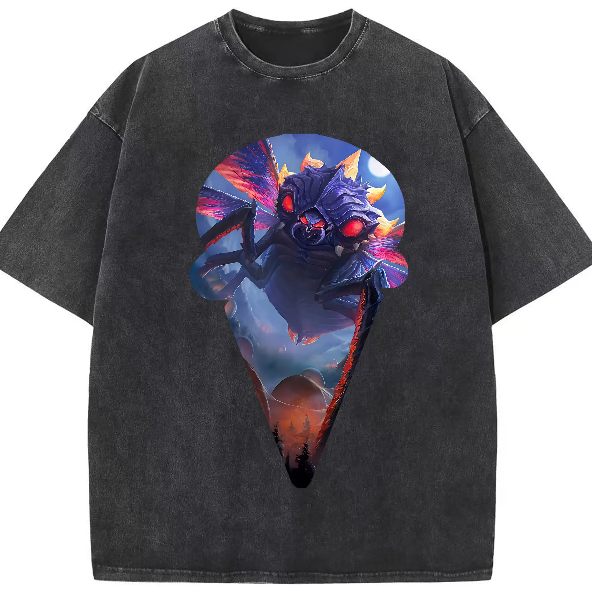 ゴジラ グッズ,バトラ - 綿100％ ヴィンテージ風 半袖Tシャツ ・ フロントプリント ・ 柔らか肌触り ・ 通気性 快適 ・ スポーツ カジュアル 外出用