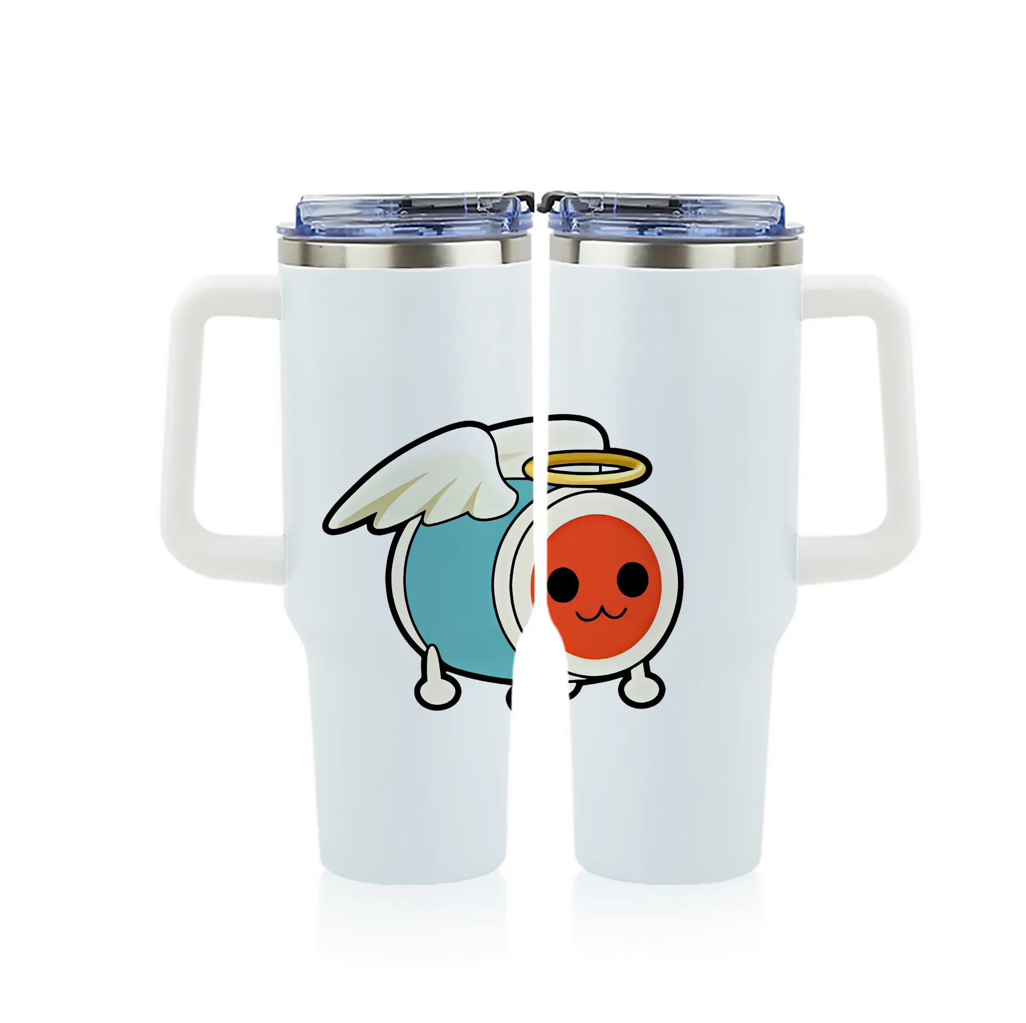 太鼓の達人 グッズ - 1200mL フルプリント車用タンブラー ・ 304ステンレス 内側 ・ 201ステンレス 外側 ・ 保温 保冷 ・ 通勤 ドライブ アウトドア用