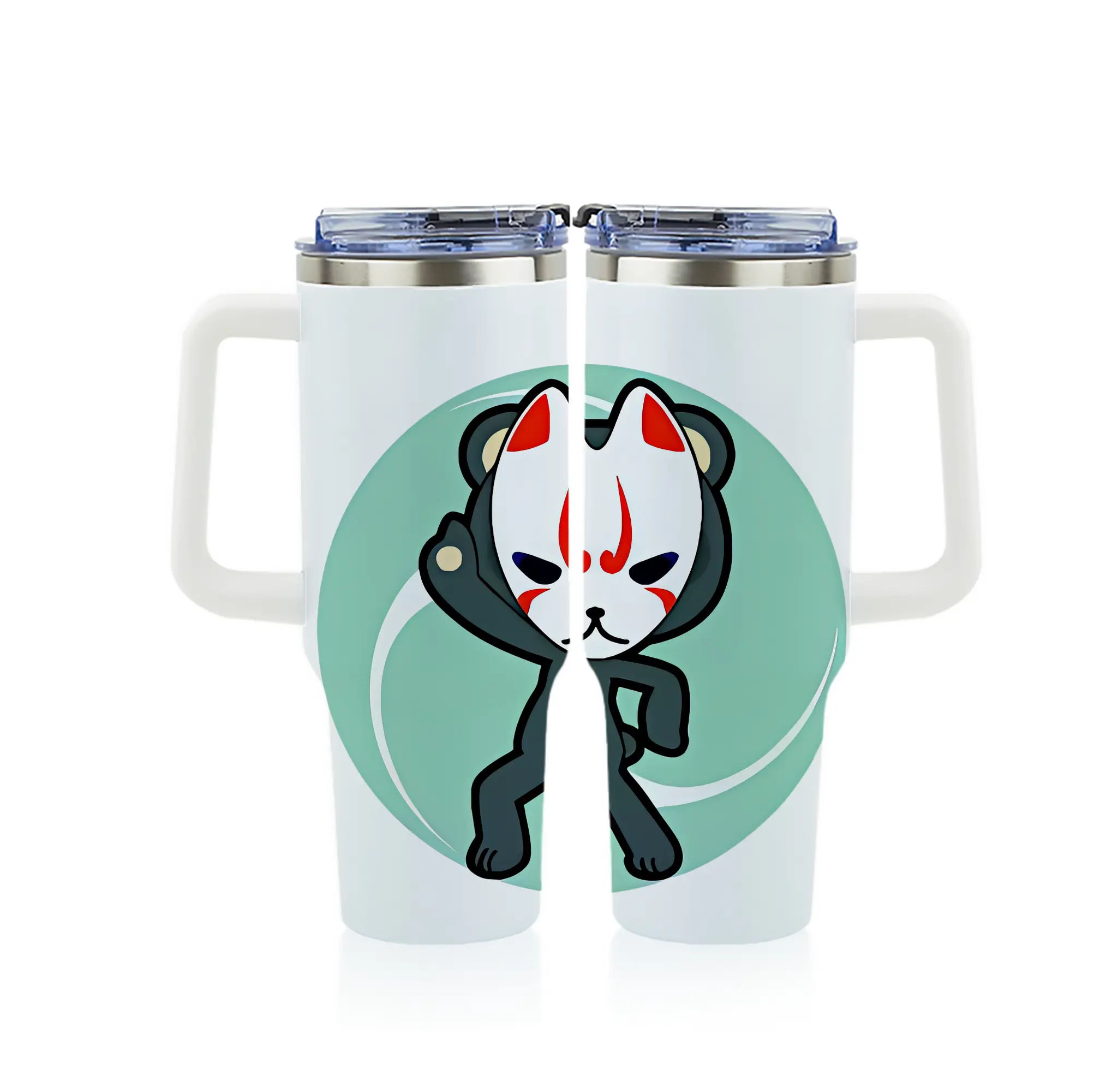 太鼓の達人 グッズ - 1200mL フルプリント車用タンブラー ・ 304ステンレス 内側 ・ 201ステンレス 外側 ・ 保温 保冷 ・ 通勤 ドライブ アウトドア用