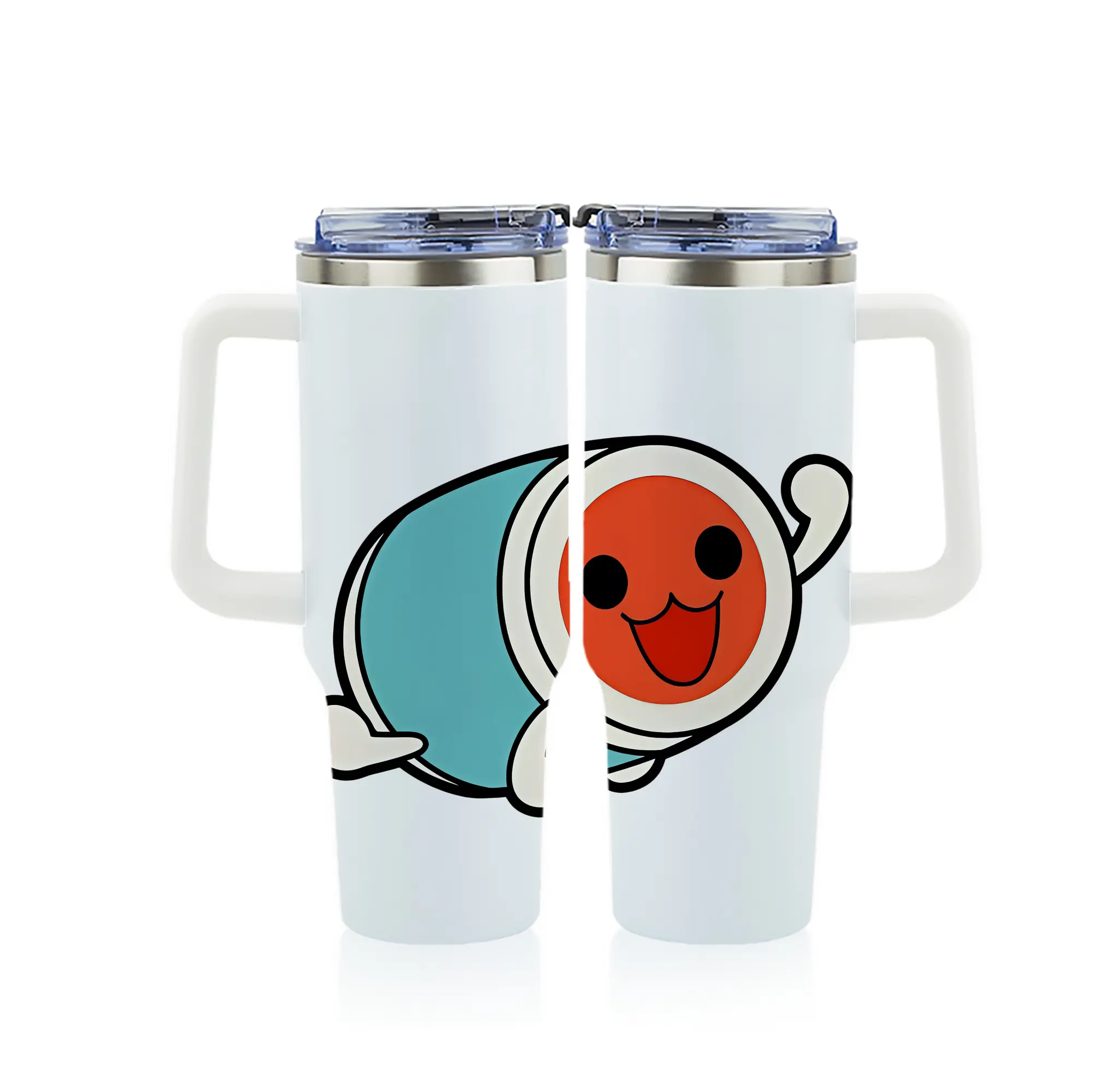 太鼓の達人 グッズ - 1200mL フルプリント車用タンブラー ・ 304ステンレス 内側 ・ 201ステンレス 外側 ・ 保温 保冷 ・ 通勤 ドライブ アウトドア用