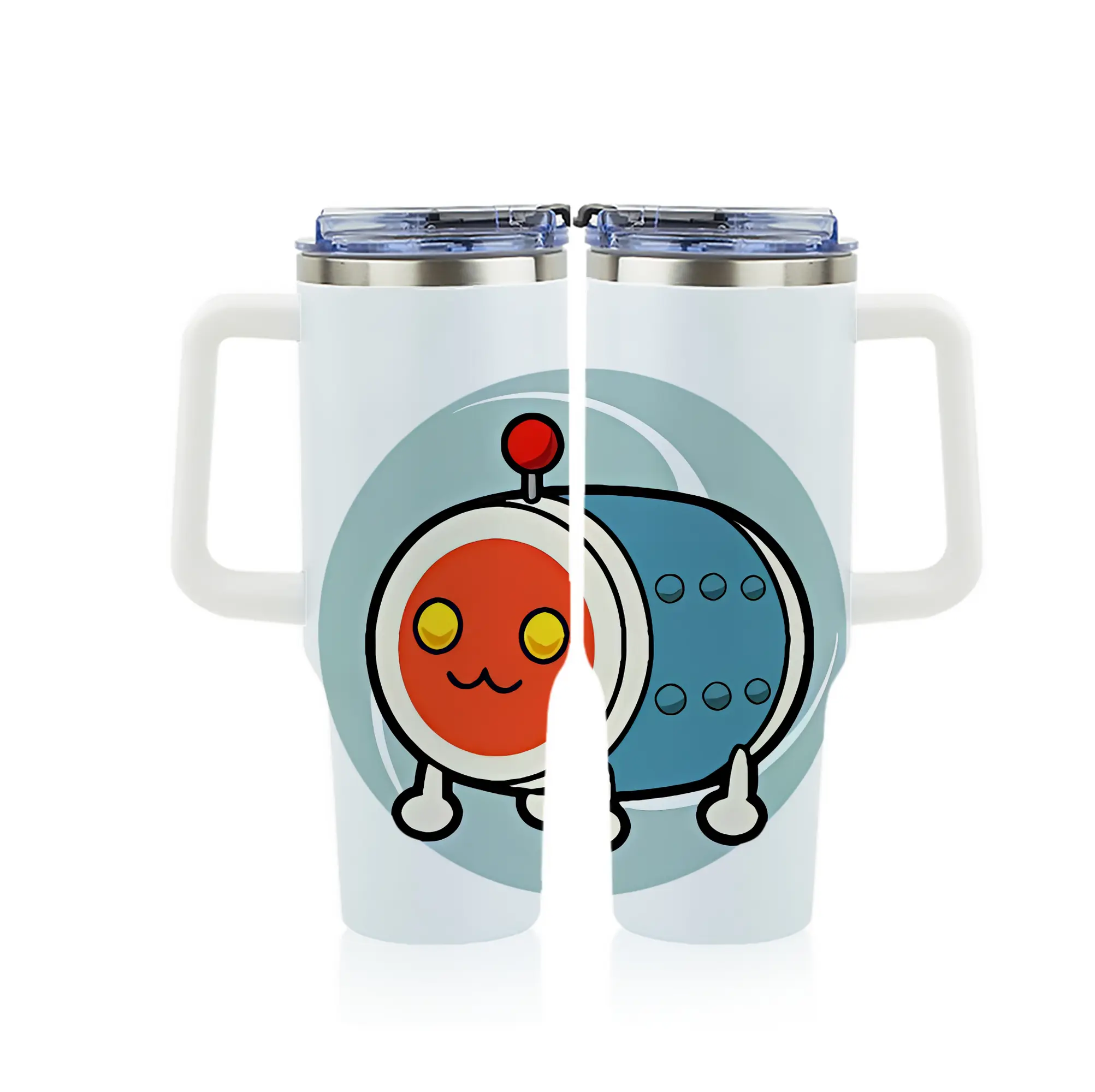 太鼓の達人 グッズ - 1200mL フルプリント車用タンブラー ・ 304ステンレス 内側 ・ 201ステンレス 外側 ・ 保温 保冷 ・ 通勤 ドライブ アウトドア用